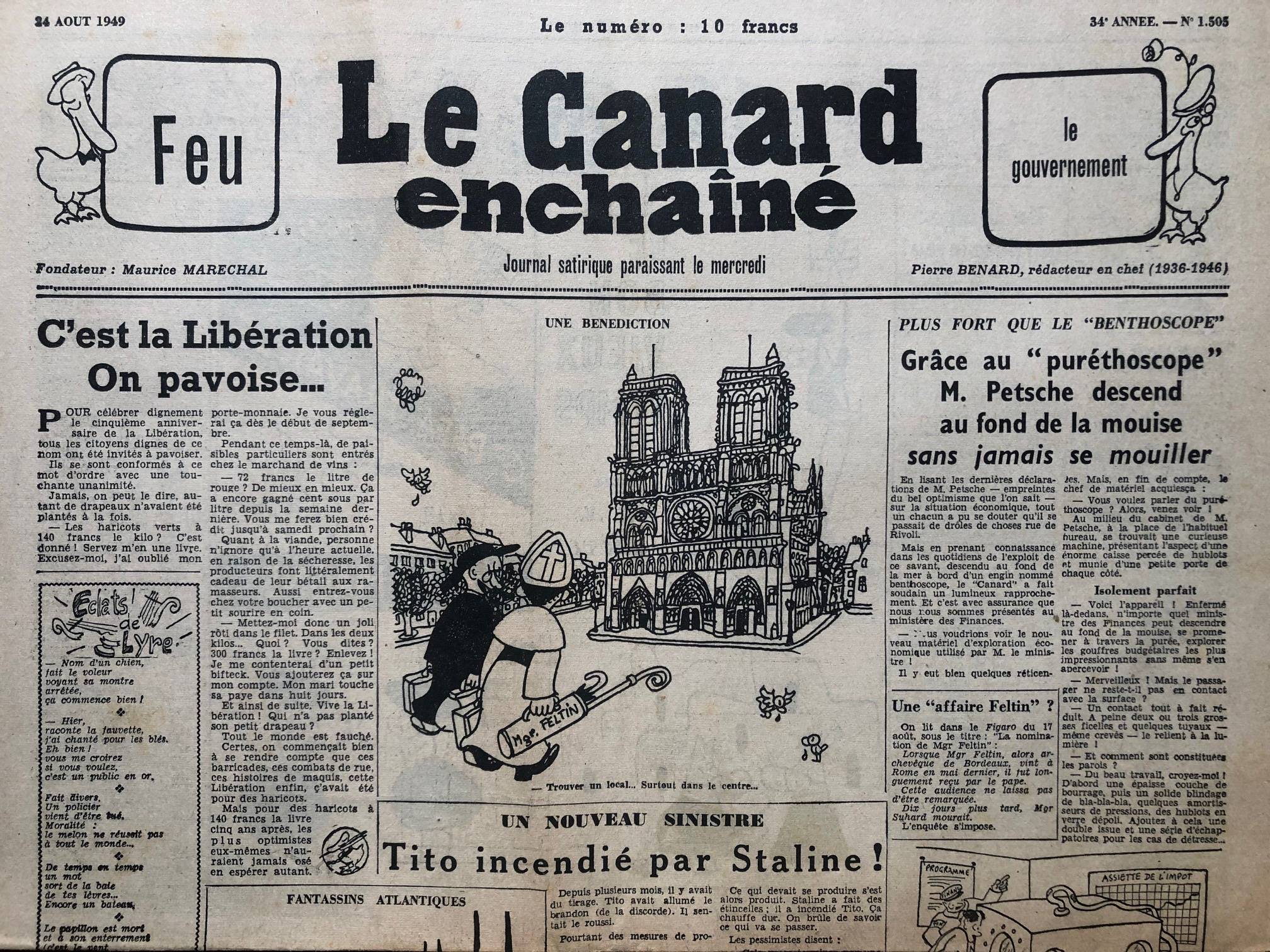 Couac ! | Acheter un Canard | Vente d'Anciens Journaux du Canard Enchaîné. Des Journaux Satiriques de Collection, Historiques & Authentiques de 1916 à 2004 ! | 1505 1