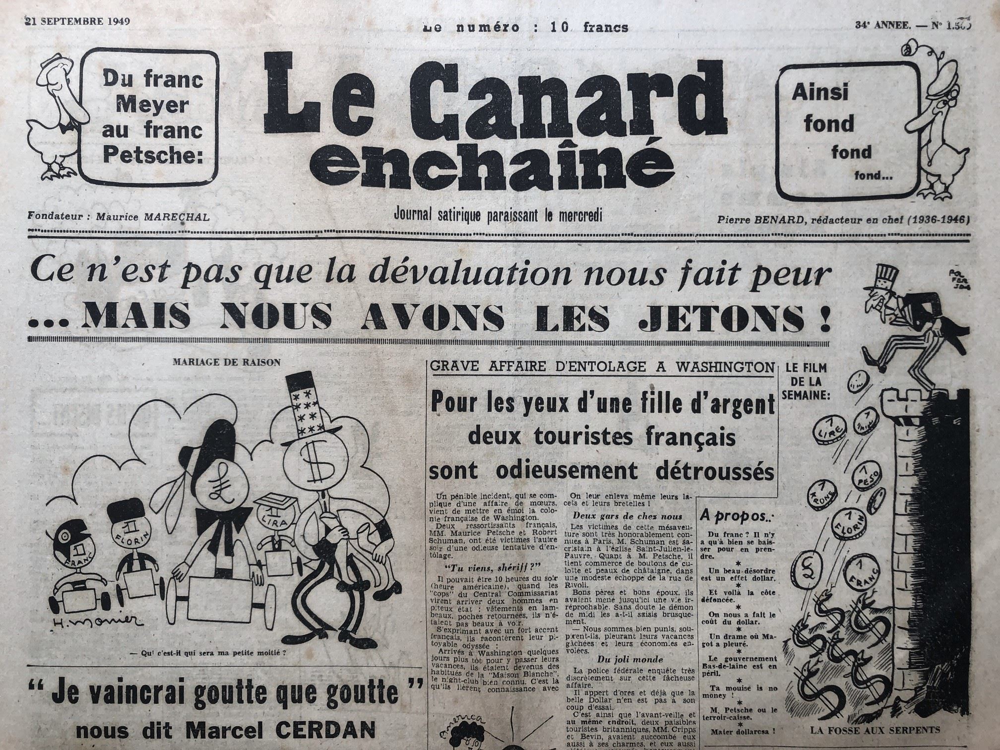 Couac ! | Acheter un Canard | Vente d'Anciens Journaux du Canard Enchaîné. Des Journaux Satiriques de Collection, Historiques & Authentiques de 1916 à 2004 ! | 1509 1