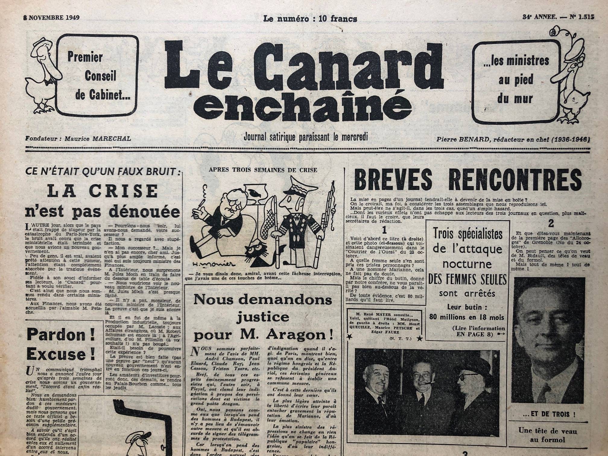 Couac ! | Acheter un Canard | Vente d'Anciens Journaux du Canard Enchaîné. Des Journaux Satiriques de Collection, Historiques & Authentiques de 1916 à 2004 ! | 1515 1