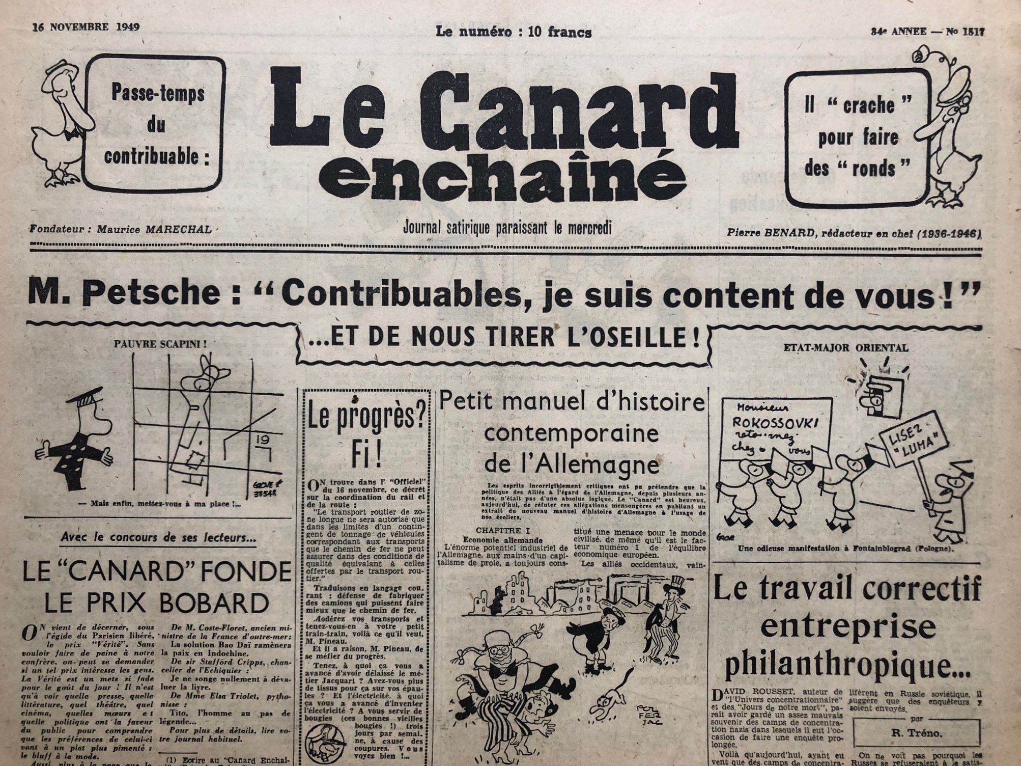 Couac ! | Acheter un Canard | Vente d'Anciens Journaux du Canard Enchaîné. Des Journaux Satiriques de Collection, Historiques & Authentiques de 1916 à 2004 ! | 1517 1