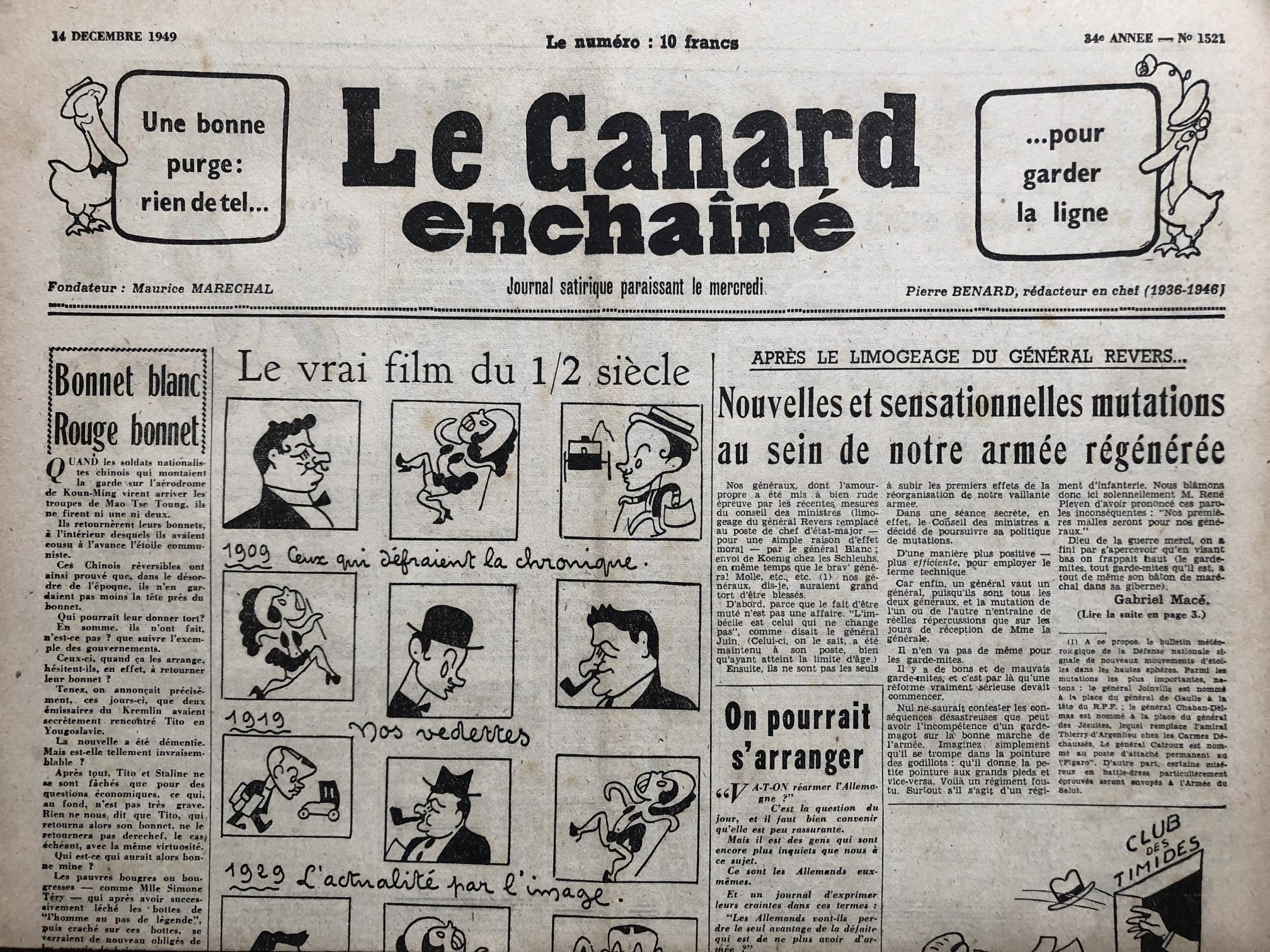 Couac ! | Acheter un Canard | Vente d'Anciens Journaux du Canard Enchaîné. Des Journaux Satiriques de Collection, Historiques & Authentiques de 1916 à 2004 ! | 1521 1