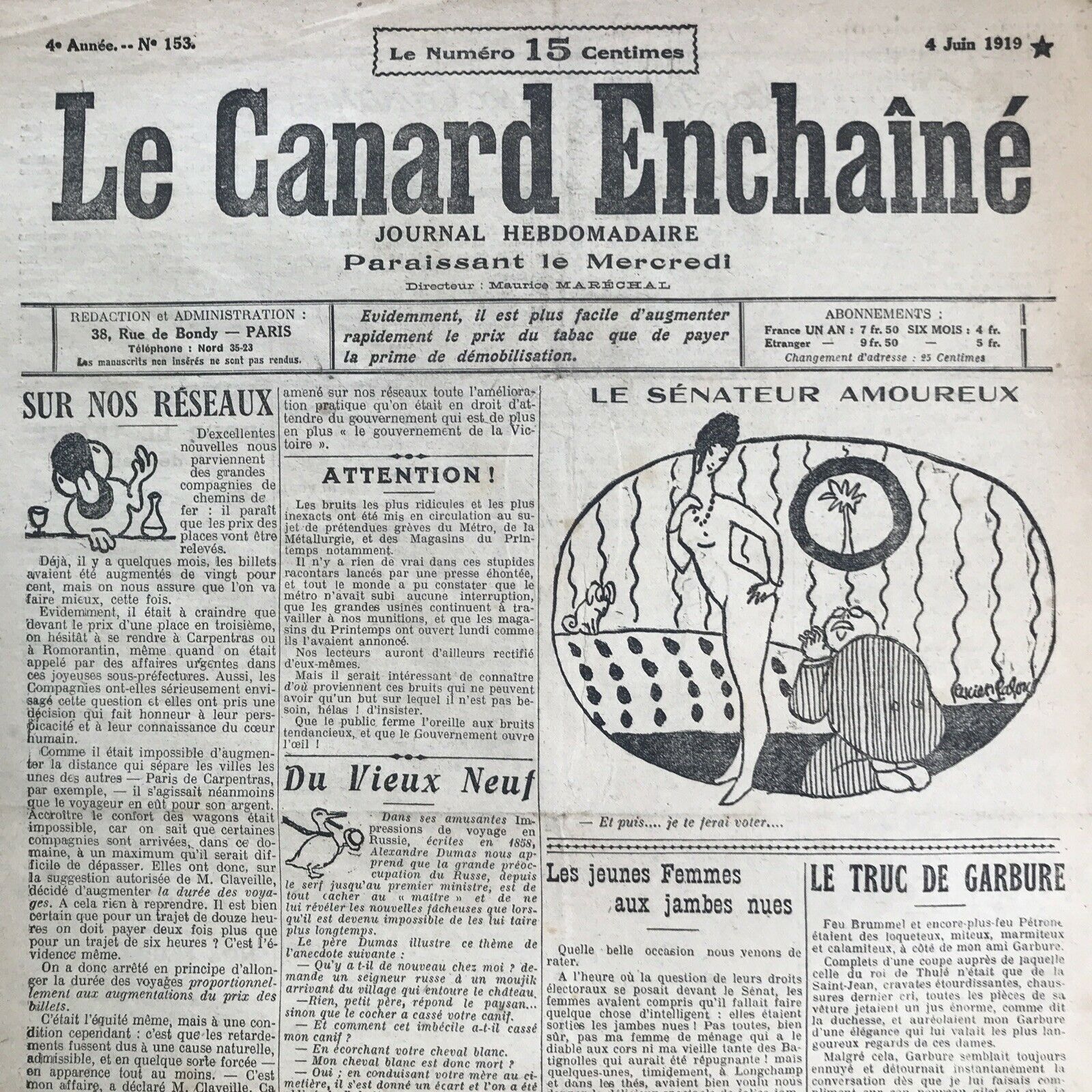 Couac ! | Acheter un Canard | Vente d'Anciens Journaux du Canard Enchaîné. Des Journaux Satiriques de Collection, Historiques & Authentiques de 1916 à 2004 ! | 153