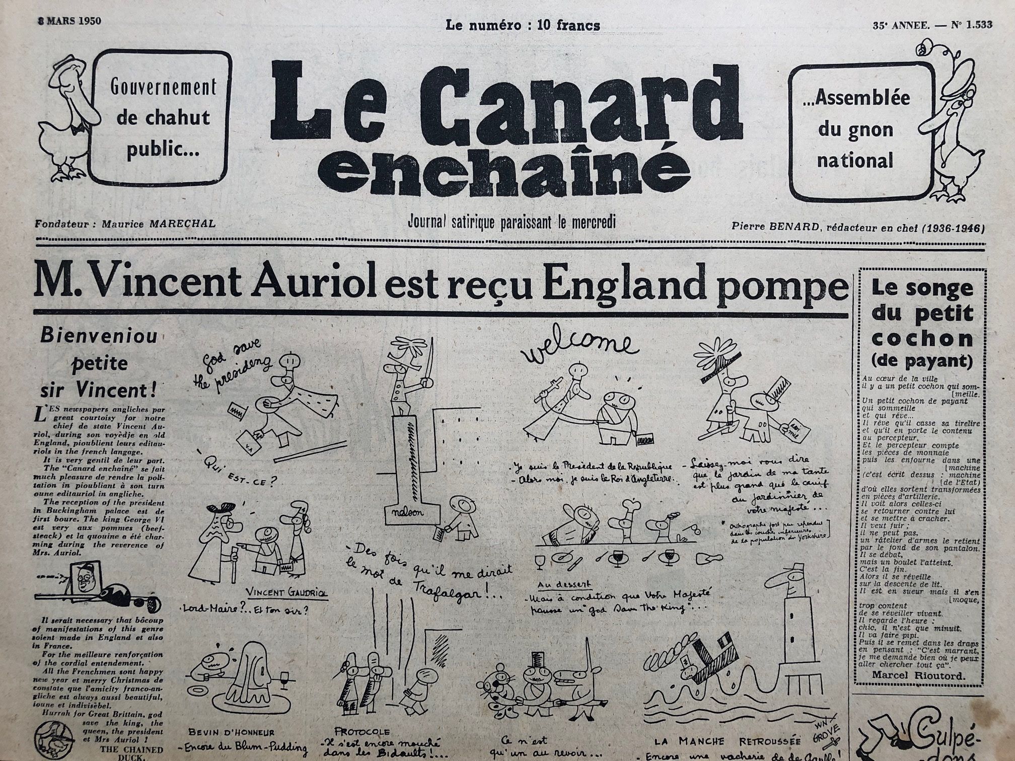 Couac ! | Acheter un Canard | Vente d'Anciens Journaux du Canard Enchaîné. Des Journaux Satiriques de Collection, Historiques & Authentiques de 1916 à 2004 ! | 1533 1