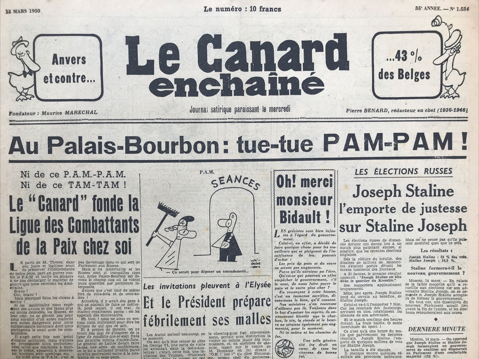 Couac ! | Acheter un Canard | Vente d'Anciens Journaux du Canard Enchaîné. Des Journaux Satiriques de Collection, Historiques & Authentiques de 1916 à 2004 ! | 1534