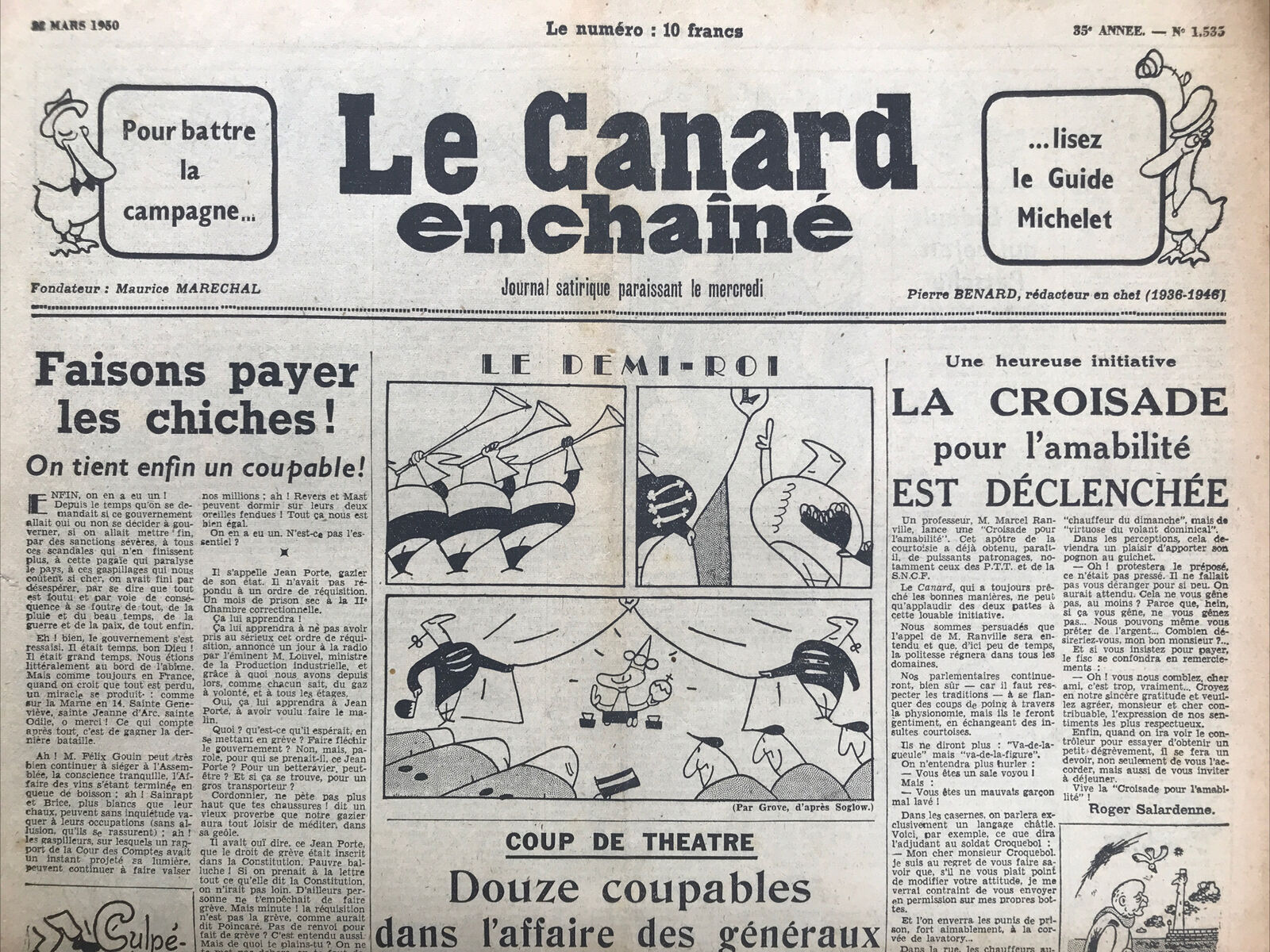 Couac ! | Acheter un Canard | Vente d'Anciens Journaux du Canard Enchaîné. Des Journaux Satiriques de Collection, Historiques & Authentiques de 1916 à 2004 ! | 1535