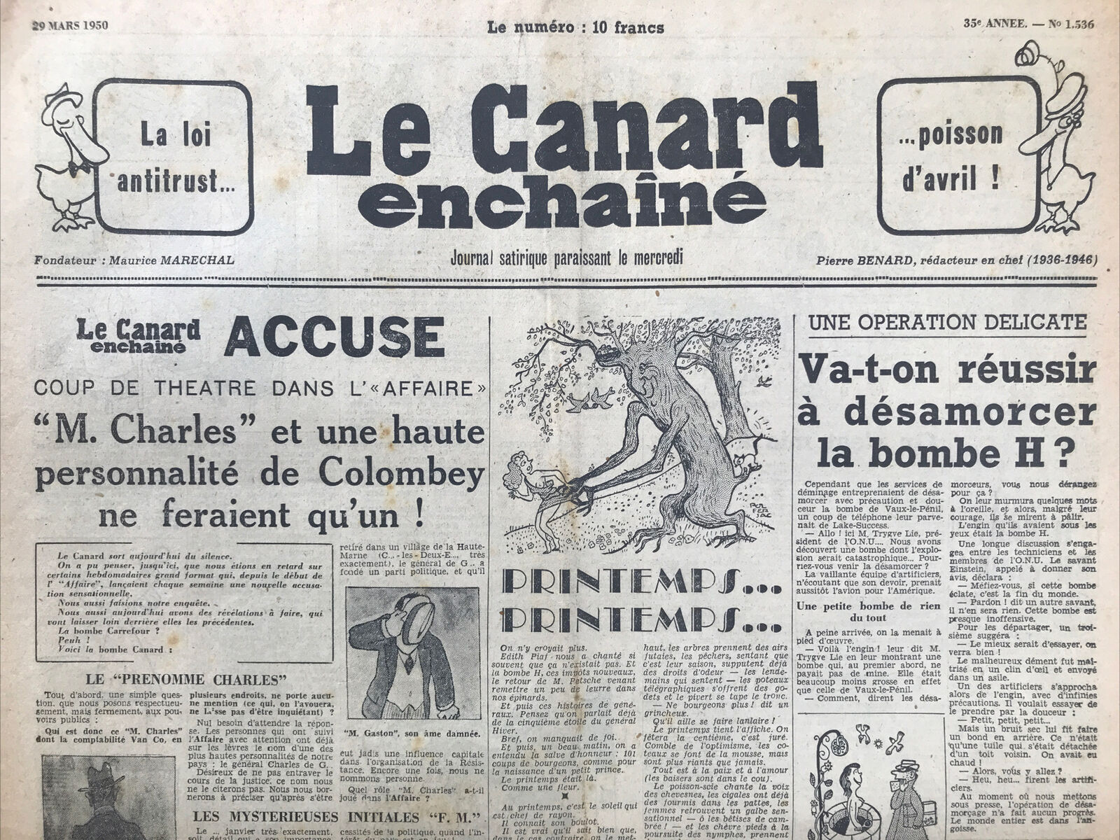 Couac ! | Acheter un Canard | Vente d'Anciens Journaux du Canard Enchaîné. Des Journaux Satiriques de Collection, Historiques & Authentiques de 1916 à 2004 ! | 1536