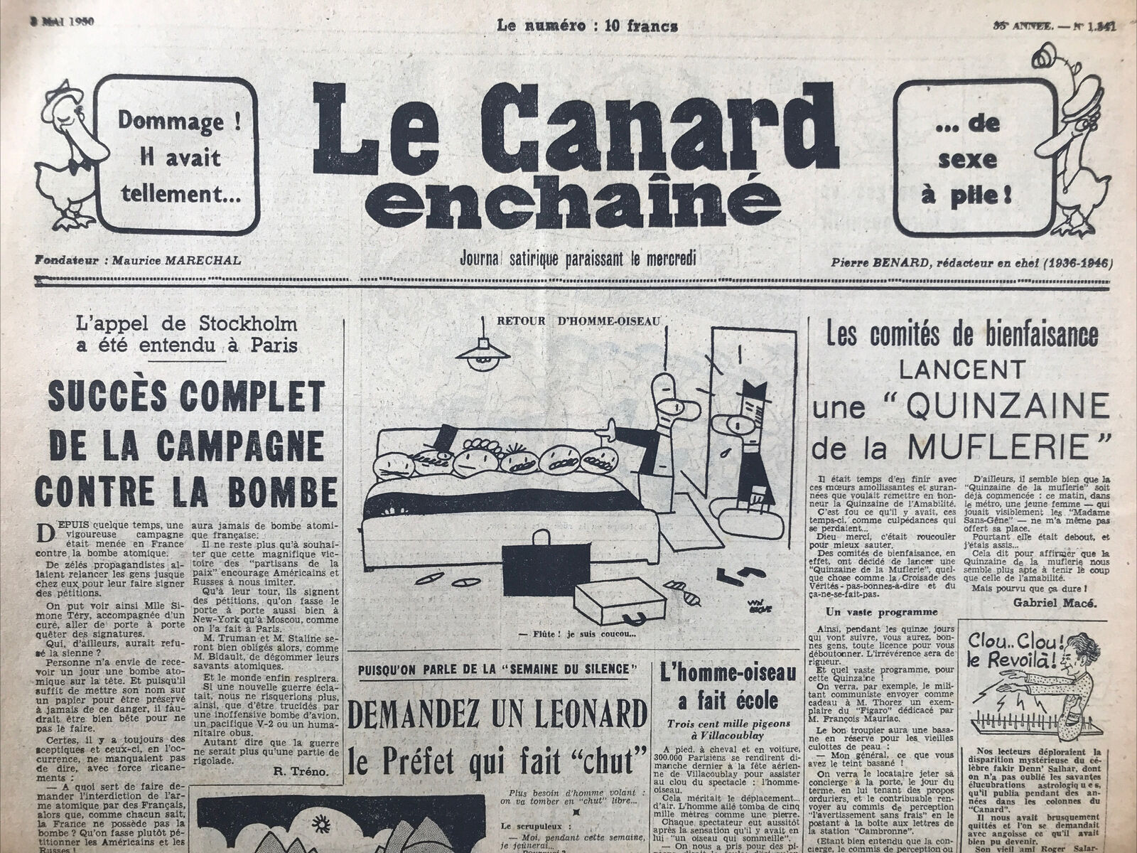 Couac ! | Acheter un Canard | Vente d'Anciens Journaux du Canard Enchaîné. Des Journaux Satiriques de Collection, Historiques & Authentiques de 1916 à 2004 ! | 1541