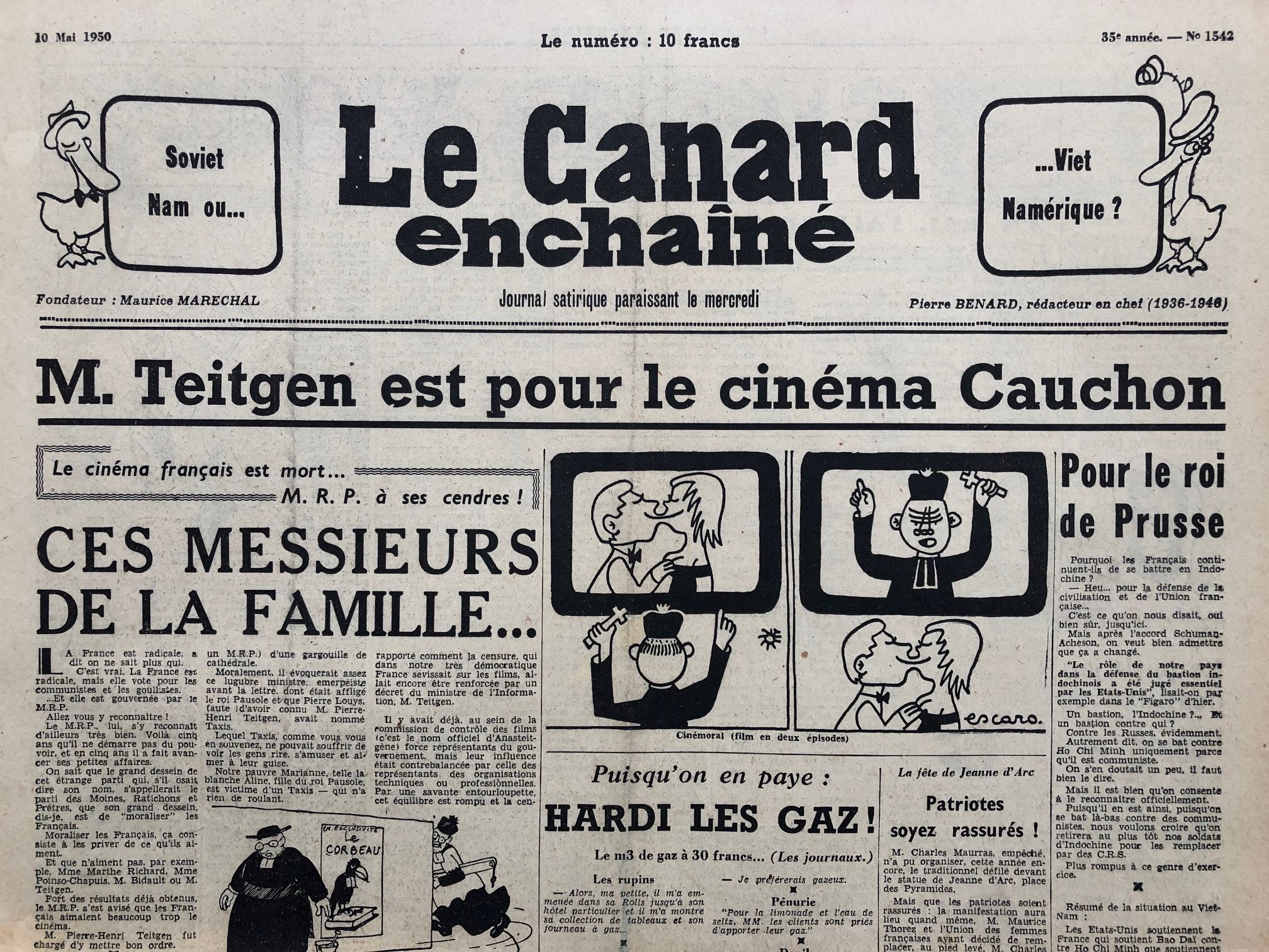 Couac ! | Acheter un Canard | Vente d'Anciens Journaux du Canard Enchaîné. Des Journaux Satiriques de Collection, Historiques & Authentiques de 1916 à 2004 ! | 1542 1