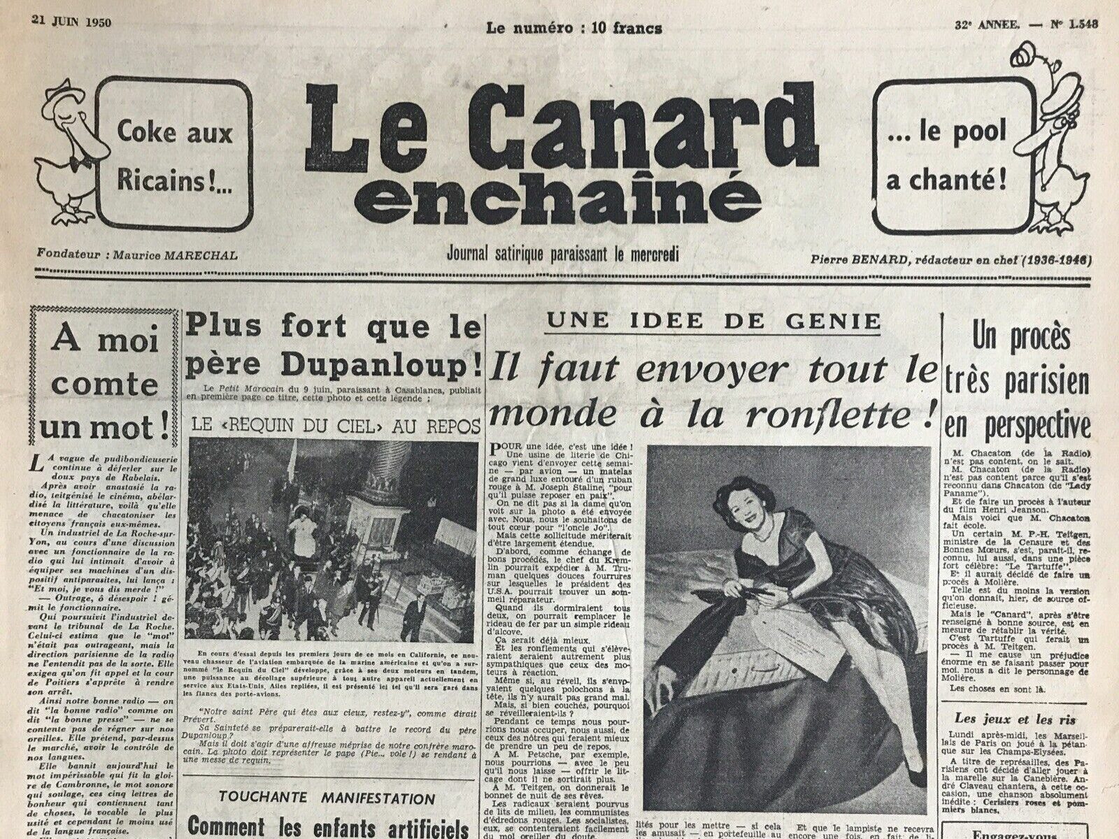 Couac ! | Acheter un Canard | Vente d'Anciens Journaux du Canard Enchaîné. Des Journaux Satiriques de Collection, Historiques & Authentiques de 1916 à 2004 ! | 1548 e1726073994957