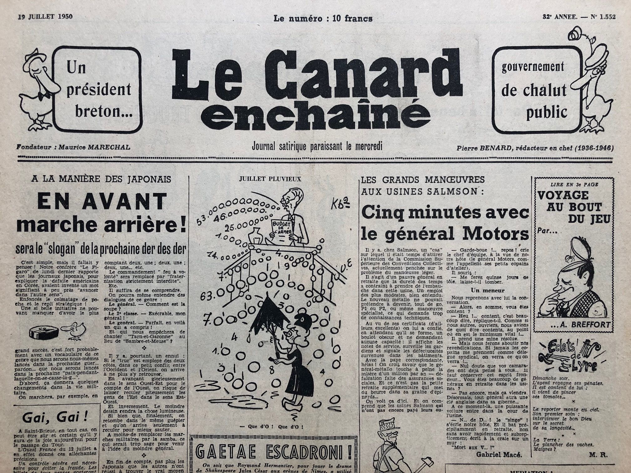 Couac ! | Acheter un Canard | Vente d'Anciens Journaux du Canard Enchaîné. Des Journaux Satiriques de Collection, Historiques & Authentiques de 1916 à 2004 ! | 1552 1