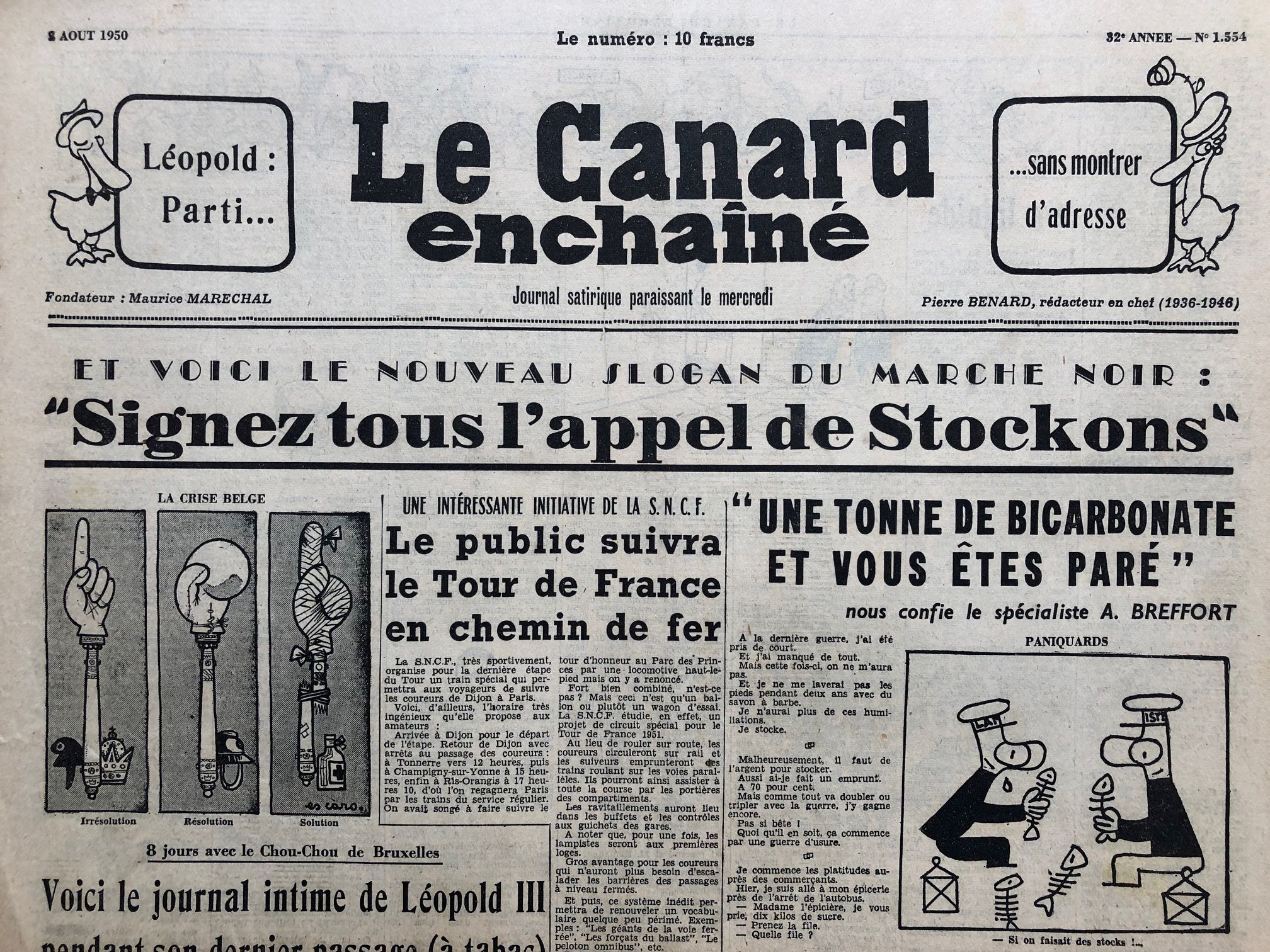 Couac ! | Acheter un Canard | Vente d'Anciens Journaux du Canard Enchaîné. Des Journaux Satiriques de Collection, Historiques & Authentiques de 1916 à 2004 ! | 1554 1