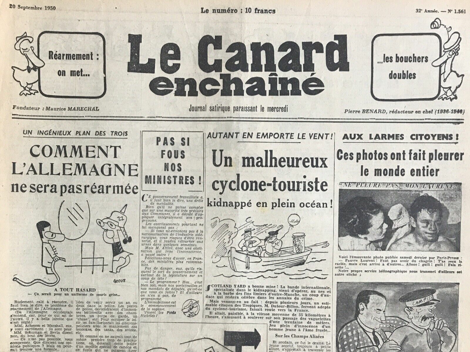 Couac ! | Acheter un Canard | Vente d'Anciens Journaux du Canard Enchaîné. Des Journaux Satiriques de Collection, Historiques & Authentiques de 1916 à 2004 ! | 1561 e1726213940849