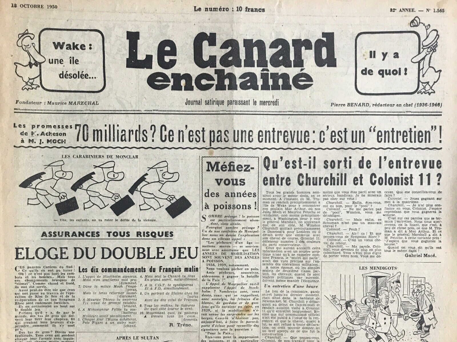 Couac ! | Acheter un Canard | Vente d'Anciens Journaux du Canard Enchaîné. Des Journaux Satiriques de Collection, Historiques & Authentiques de 1916 à 2004 ! | 1565 e1726233479812