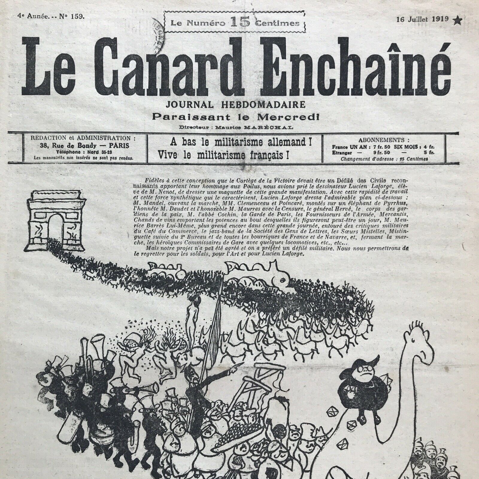 Couac ! | Acheter un Canard | Vente d'Anciens Journaux du Canard Enchaîné. Des Journaux Satiriques de Collection, Historiques & Authentiques de 1916 à 2004 ! | 159