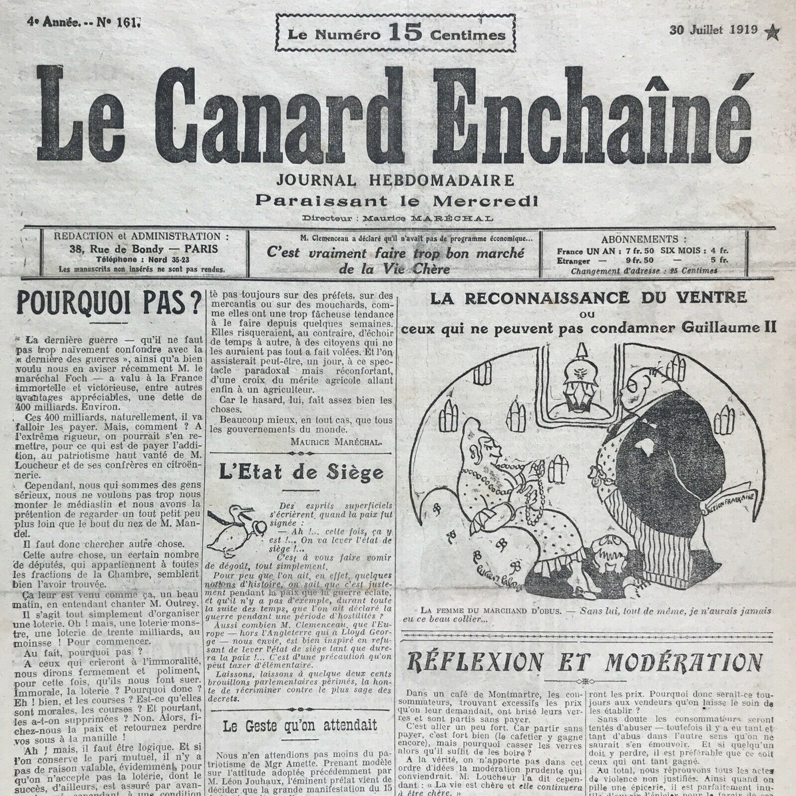 Couac ! | Acheter un Canard | Vente d'Anciens Journaux du Canard Enchaîné. Des Journaux Satiriques de Collection, Historiques & Authentiques de 1916 à 2004 ! | 161