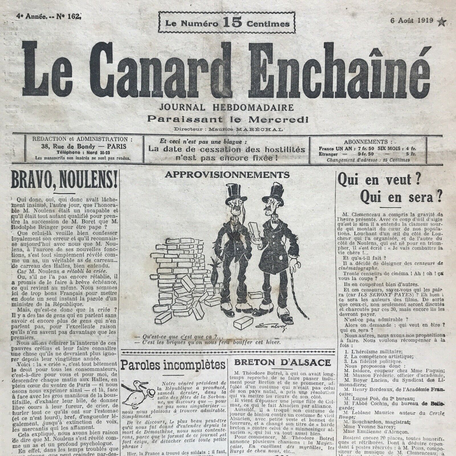 Couac ! | Acheter un Canard | Vente d'Anciens Journaux du Canard Enchaîné. Des Journaux Satiriques de Collection, Historiques & Authentiques de 1916 à 2004 ! | 162