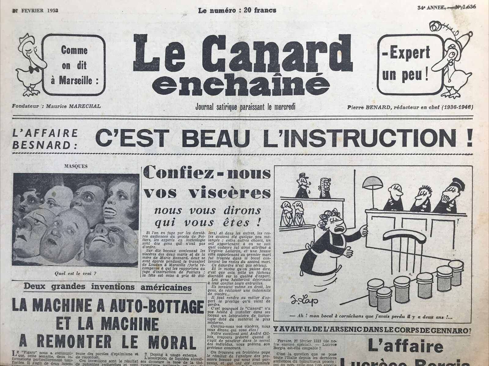 Couac ! | Acheter un Canard | Vente d'Anciens Journaux du Canard Enchaîné. Des Journaux Satiriques de Collection, Historiques & Authentiques de 1916 à 2004 ! | 1636