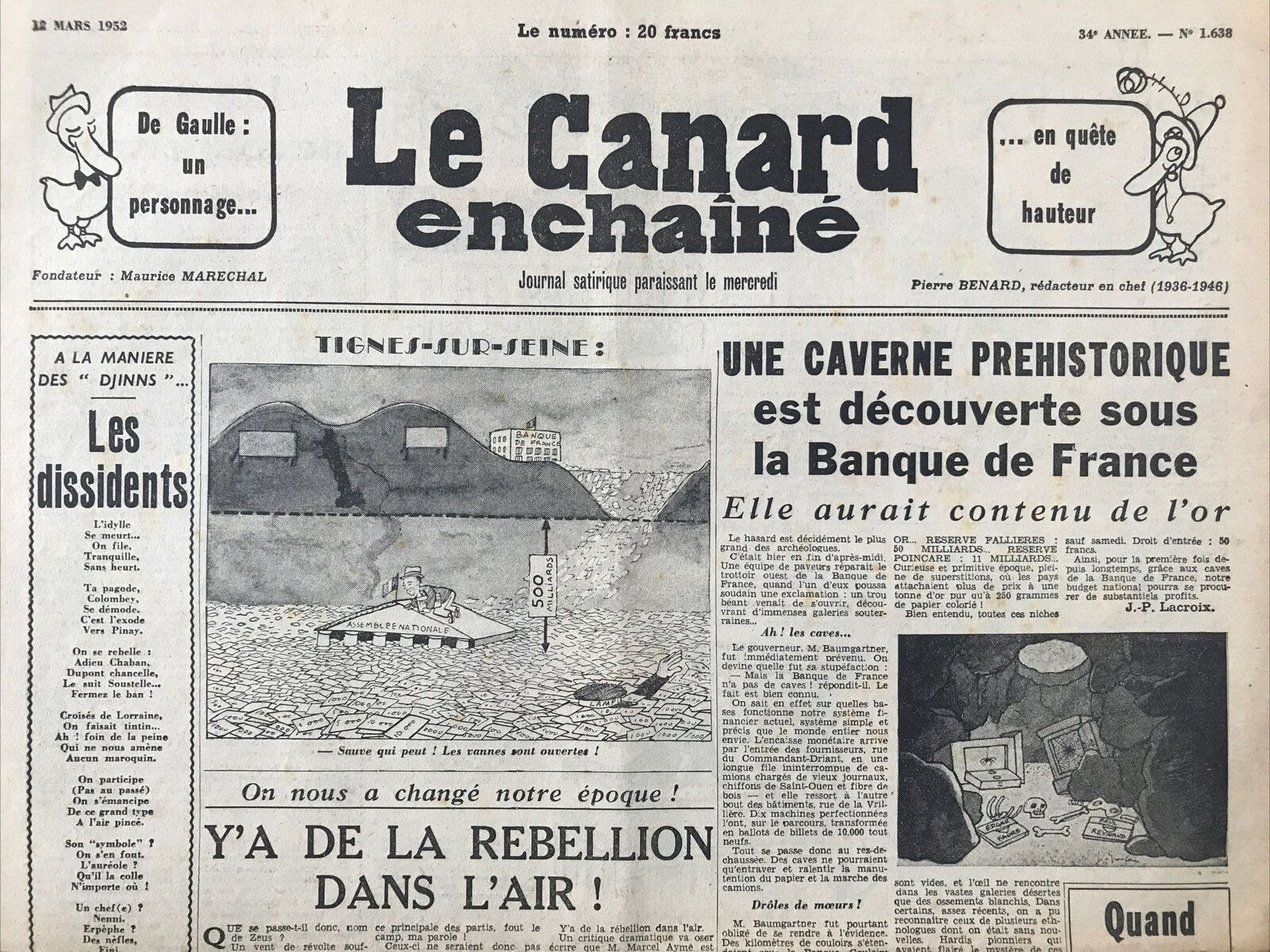 Couac ! | Acheter un Canard | Vente d'Anciens Journaux du Canard Enchaîné. Des Journaux Satiriques de Collection, Historiques & Authentiques de 1916 à 2004 ! | 1638