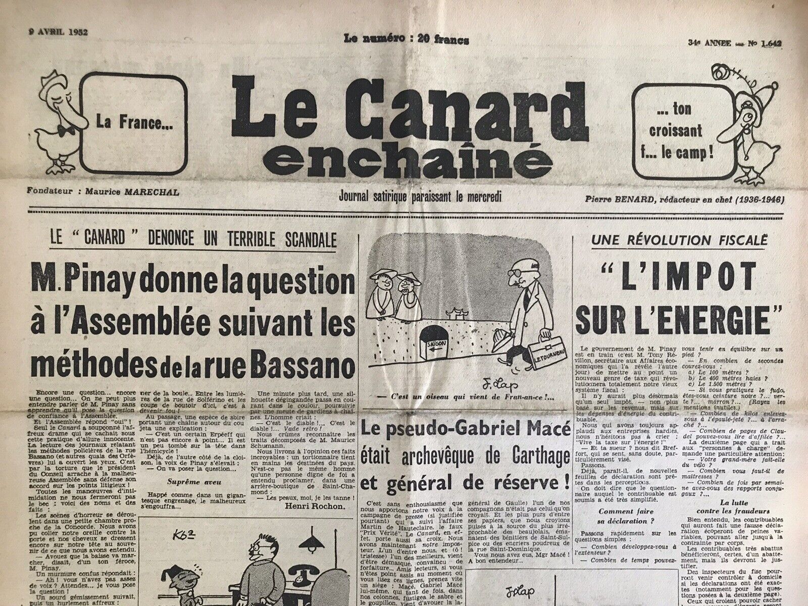 Couac ! | Acheter un Canard | Vente d'Anciens Journaux du Canard Enchaîné. Des Journaux Satiriques de Collection, Historiques & Authentiques de 1916 à 2004 ! | 1642