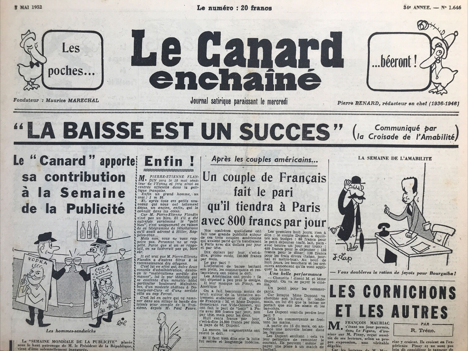 Couac ! | Acheter un Canard | Vente d'Anciens Journaux du Canard Enchaîné. Des Journaux Satiriques de Collection, Historiques & Authentiques de 1916 à 2004 ! | 1646