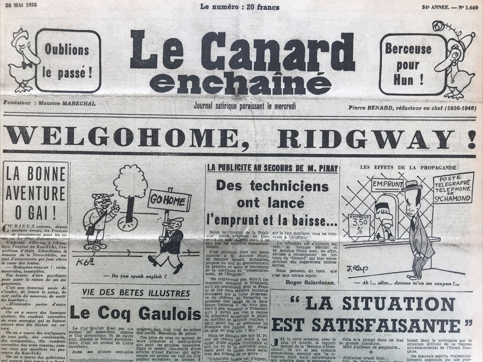 Couac ! | Acheter un Canard | Vente d'Anciens Journaux du Canard Enchaîné. Des Journaux Satiriques de Collection, Historiques & Authentiques de 1916 à 2004 ! | 1649