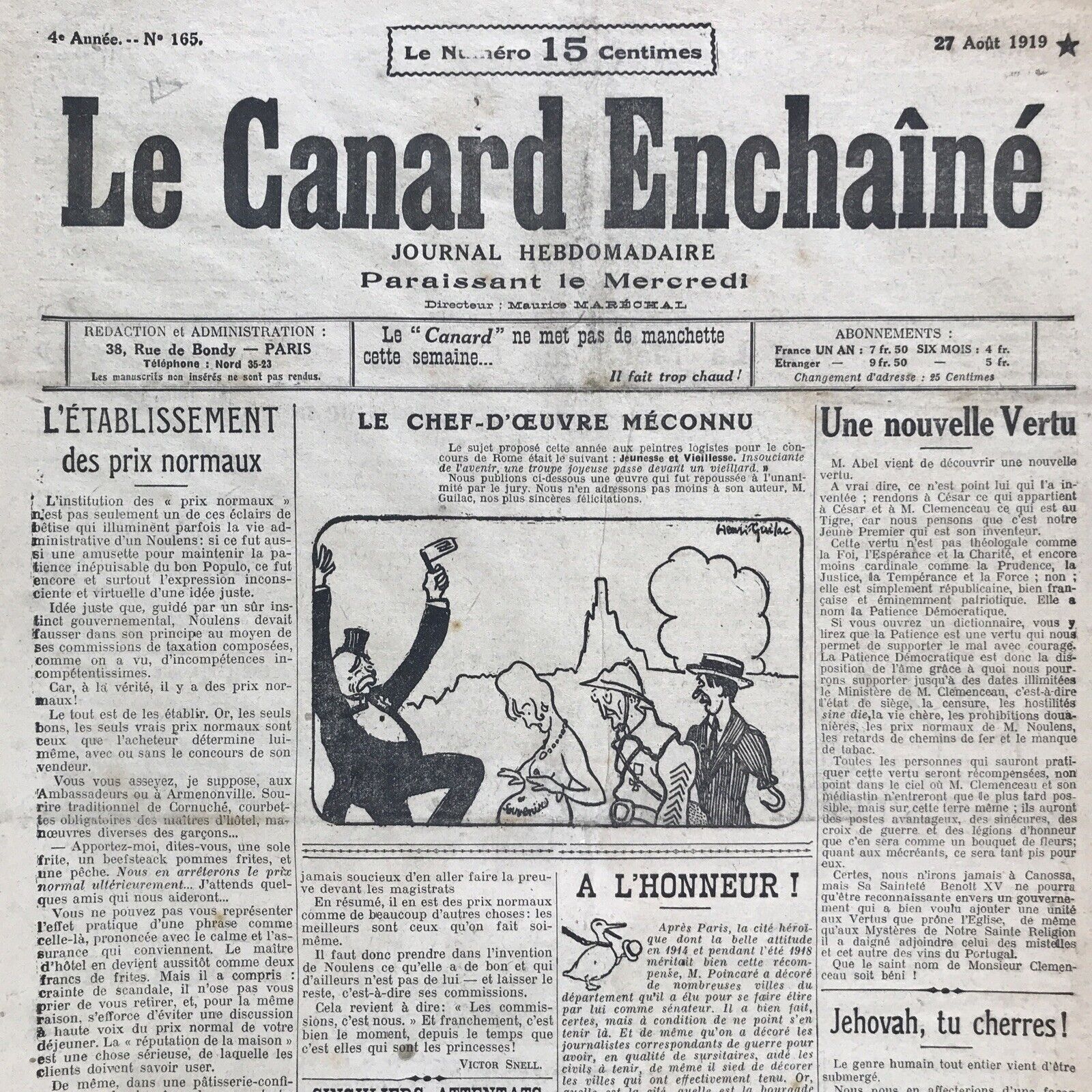 Couac ! | Acheter un Canard | Vente d'Anciens Journaux du Canard Enchaîné. Des Journaux Satiriques de Collection, Historiques & Authentiques de 1916 à 2004 ! | 165