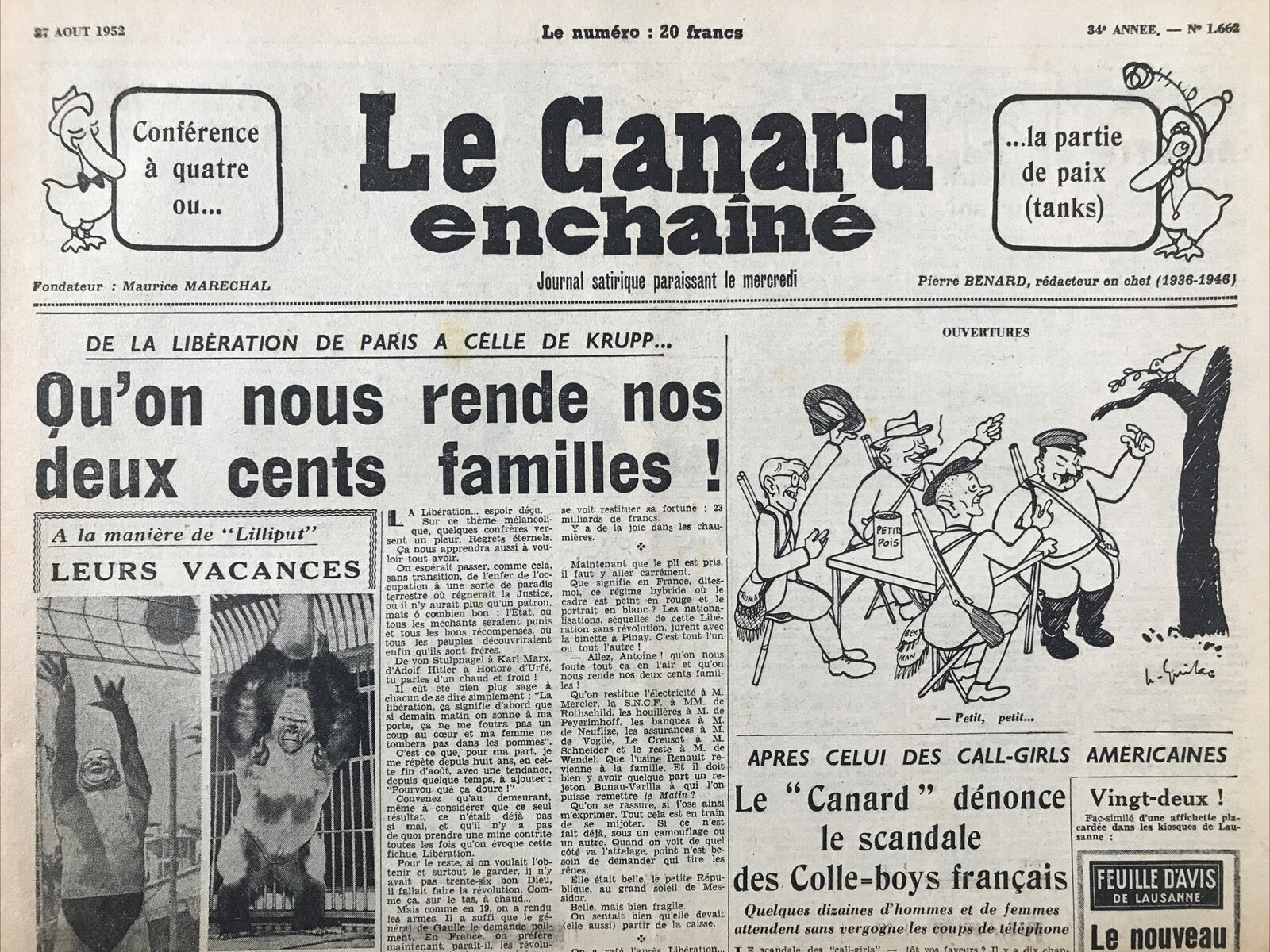 Couac ! | Acheter un Canard | Vente d'Anciens Journaux du Canard Enchaîné. Des Journaux Satiriques de Collection, Historiques & Authentiques de 1916 à 2004 ! | 1662