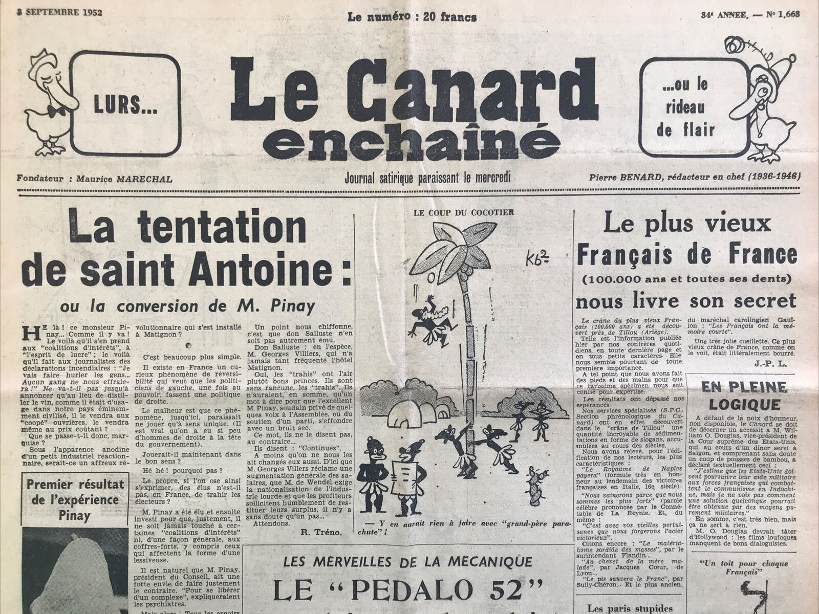 Couac ! | Acheter un Canard | Vente d'Anciens Journaux du Canard Enchaîné. Des Journaux Satiriques de Collection, Historiques & Authentiques de 1916 à 2004 ! | 1663