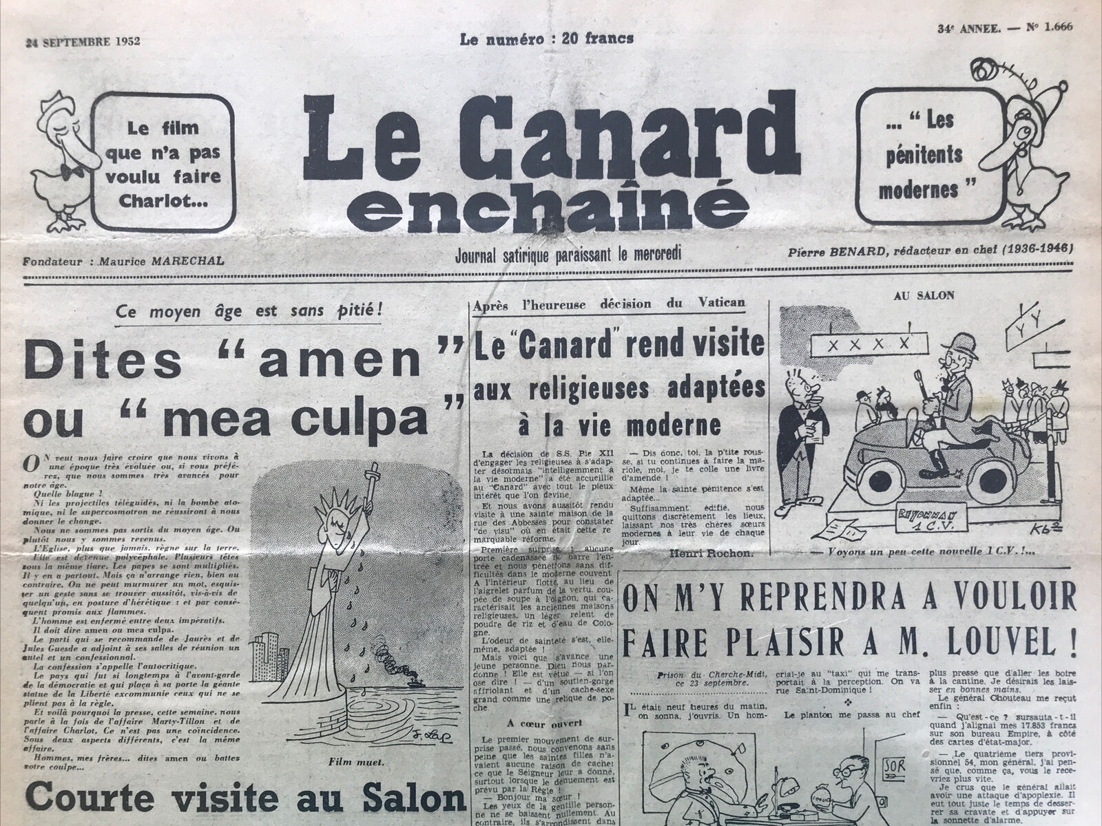 Couac ! | Acheter un Canard | Vente d'Anciens Journaux du Canard Enchaîné. Des Journaux Satiriques de Collection, Historiques & Authentiques de 1916 à 2004 ! | 1666