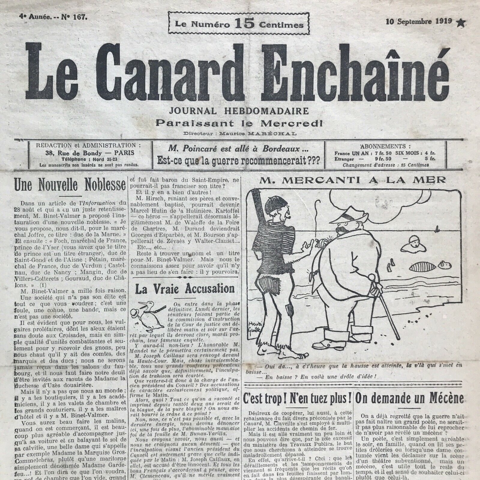 Couac ! | Acheter un Canard | Vente d'Anciens Journaux du Canard Enchaîné. Des Journaux Satiriques de Collection, Historiques & Authentiques de 1916 à 2004 ! | 167