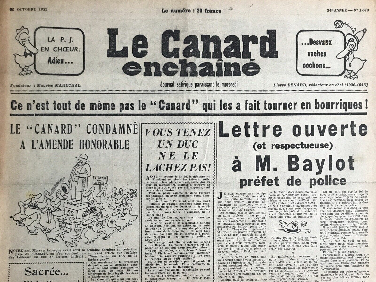 Couac ! | Acheter un Canard | Vente d'Anciens Journaux du Canard Enchaîné. Des Journaux Satiriques de Collection, Historiques & Authentiques de 1916 à 2004 ! | 1670 e1679122068593