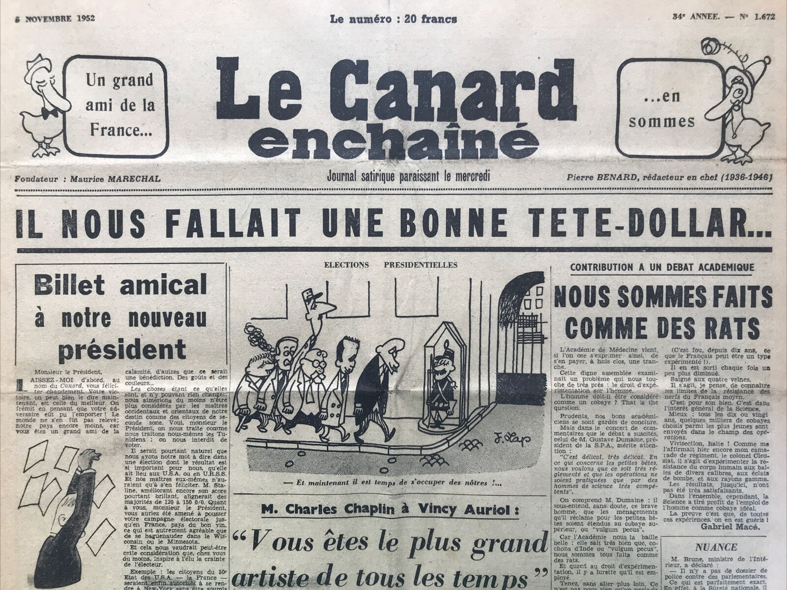 Couac ! | Acheter un Canard | Vente d'Anciens Journaux du Canard Enchaîné. Des Journaux Satiriques de Collection, Historiques & Authentiques de 1916 à 2004 ! | 1672