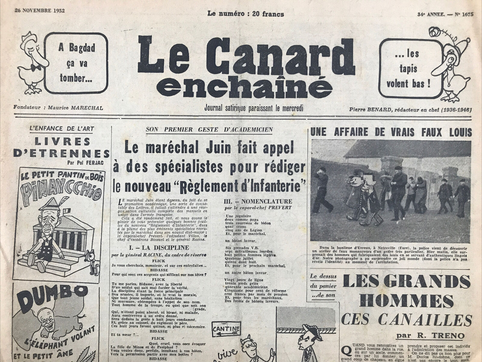 Couac ! | Acheter un Canard | Vente d'Anciens Journaux du Canard Enchaîné. Des Journaux Satiriques de Collection, Historiques & Authentiques de 1916 à 2004 ! | 1675