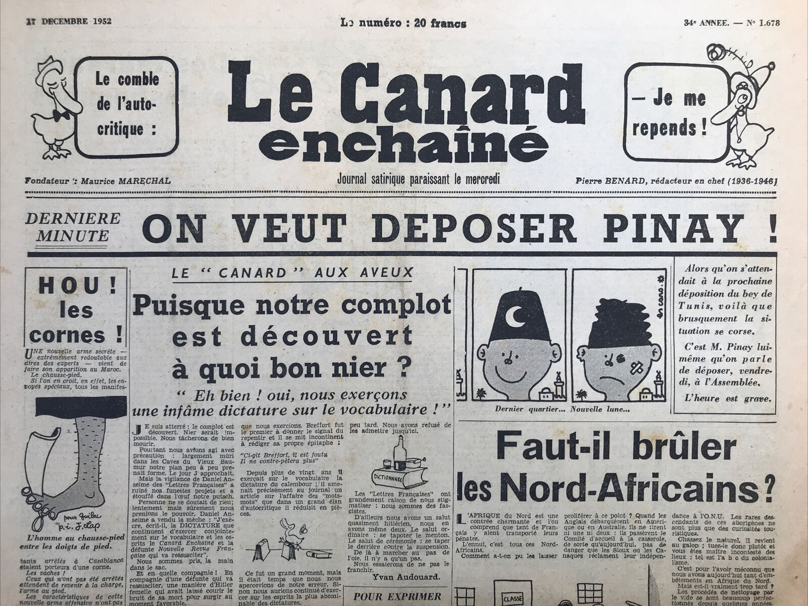 Couac ! | Acheter un Canard | Vente d'Anciens Journaux du Canard Enchaîné. Des Journaux Satiriques de Collection, Historiques & Authentiques de 1916 à 2004 ! | 1678