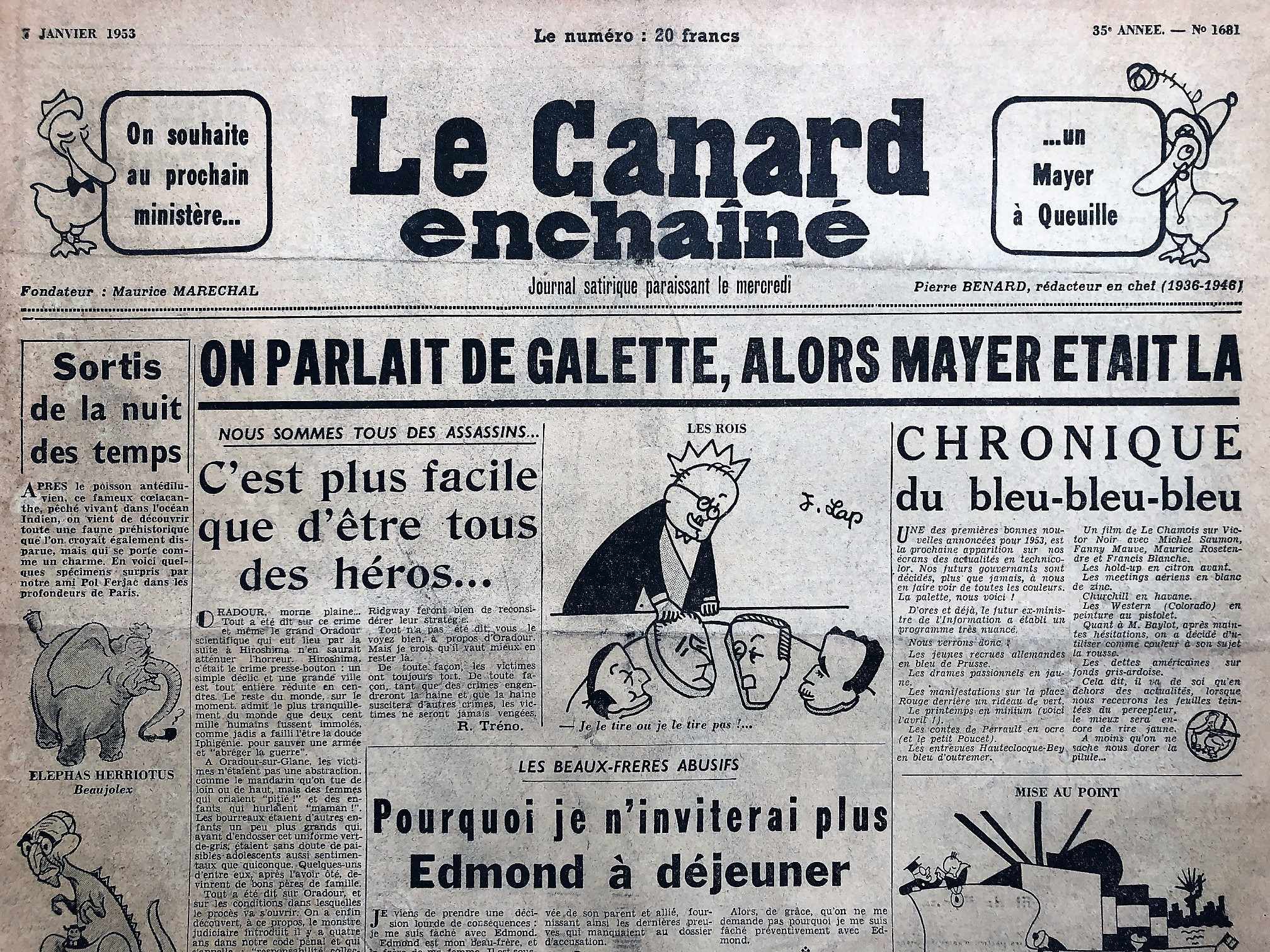 Couac ! | Acheter un Canard | Vente d'Anciens Journaux du Canard Enchaîné. Des Journaux Satiriques de Collection, Historiques & Authentiques de 1916 à 2004 ! | 1681 1