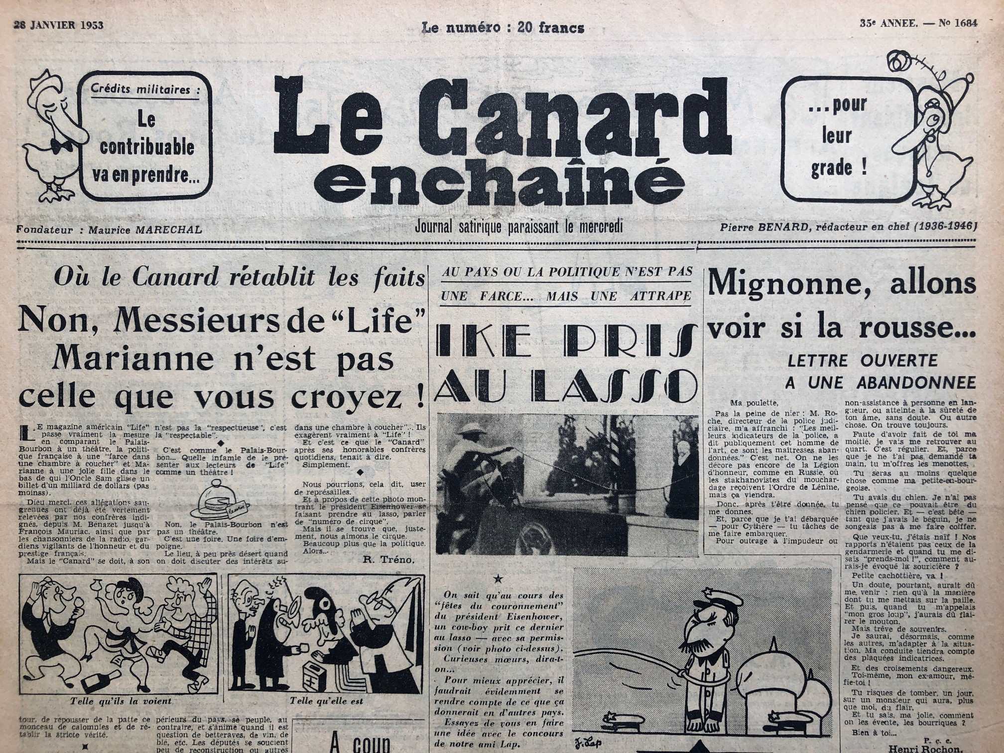 Couac ! | Acheter un Canard | Vente d'Anciens Journaux du Canard Enchaîné. Des Journaux Satiriques de Collection, Historiques & Authentiques de 1916 à 2004 ! | 1684 2