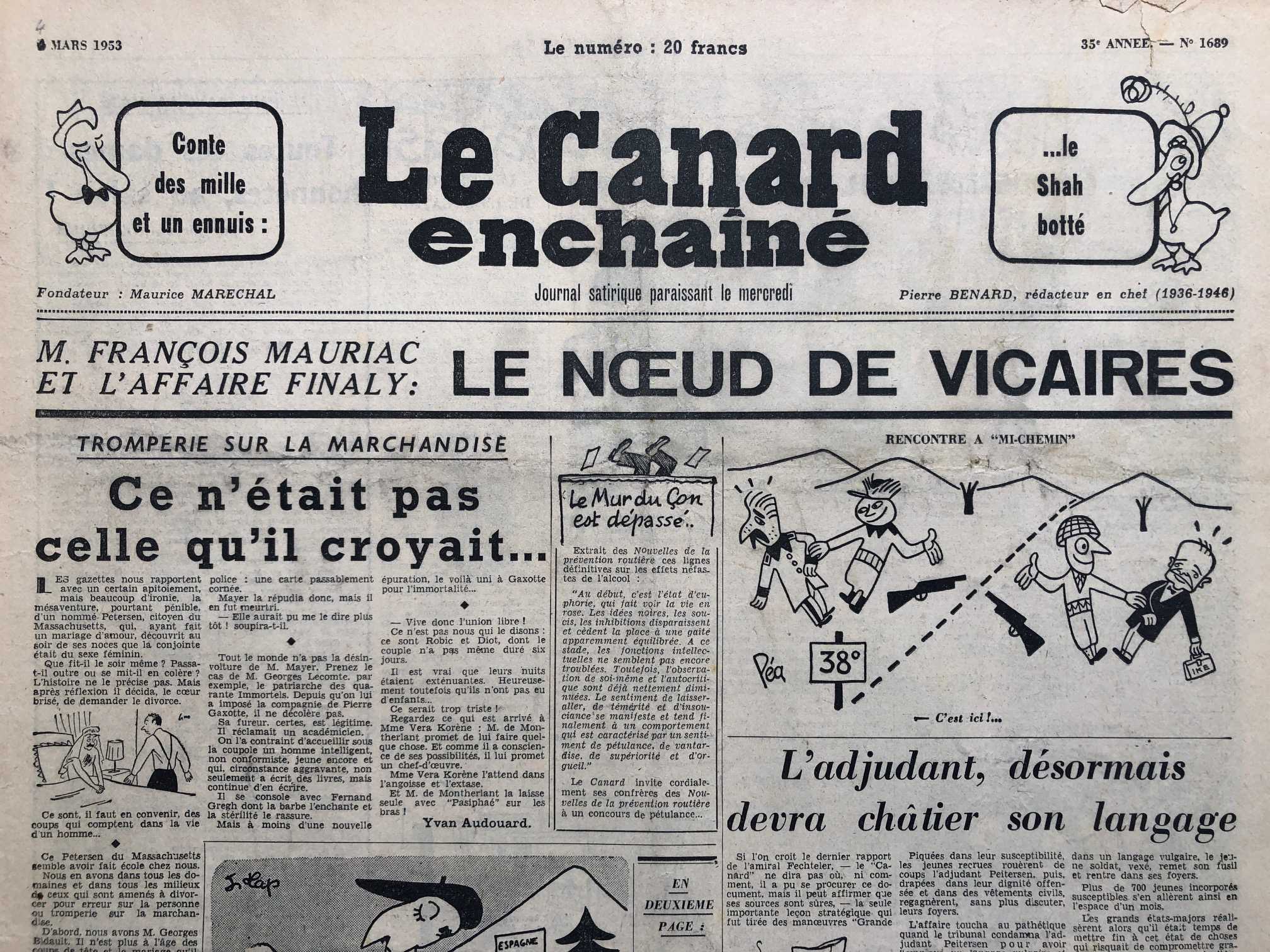 Couac ! | Acheter un Canard | Vente d'Anciens Journaux du Canard Enchaîné. Des Journaux Satiriques de Collection, Historiques & Authentiques de 1916 à 2004 ! | 1689 2