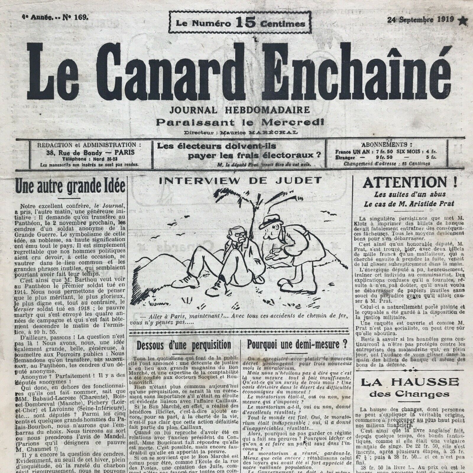 Couac ! | Acheter un Canard | Vente d'Anciens Journaux du Canard Enchaîné. Des Journaux Satiriques de Collection, Historiques & Authentiques de 1916 à 2004 ! | 169