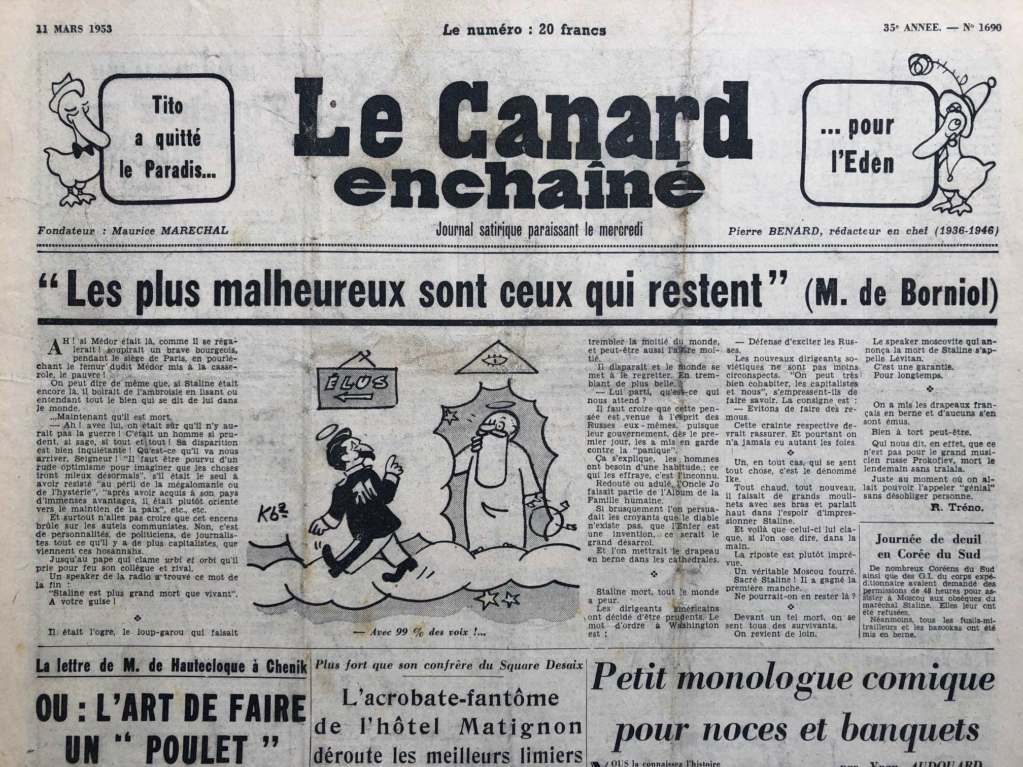 Couac ! | Acheter un Canard | Vente d'Anciens Journaux du Canard Enchaîné. Des Journaux Satiriques de Collection, Historiques & Authentiques de 1916 à 2004 ! | 1690 1