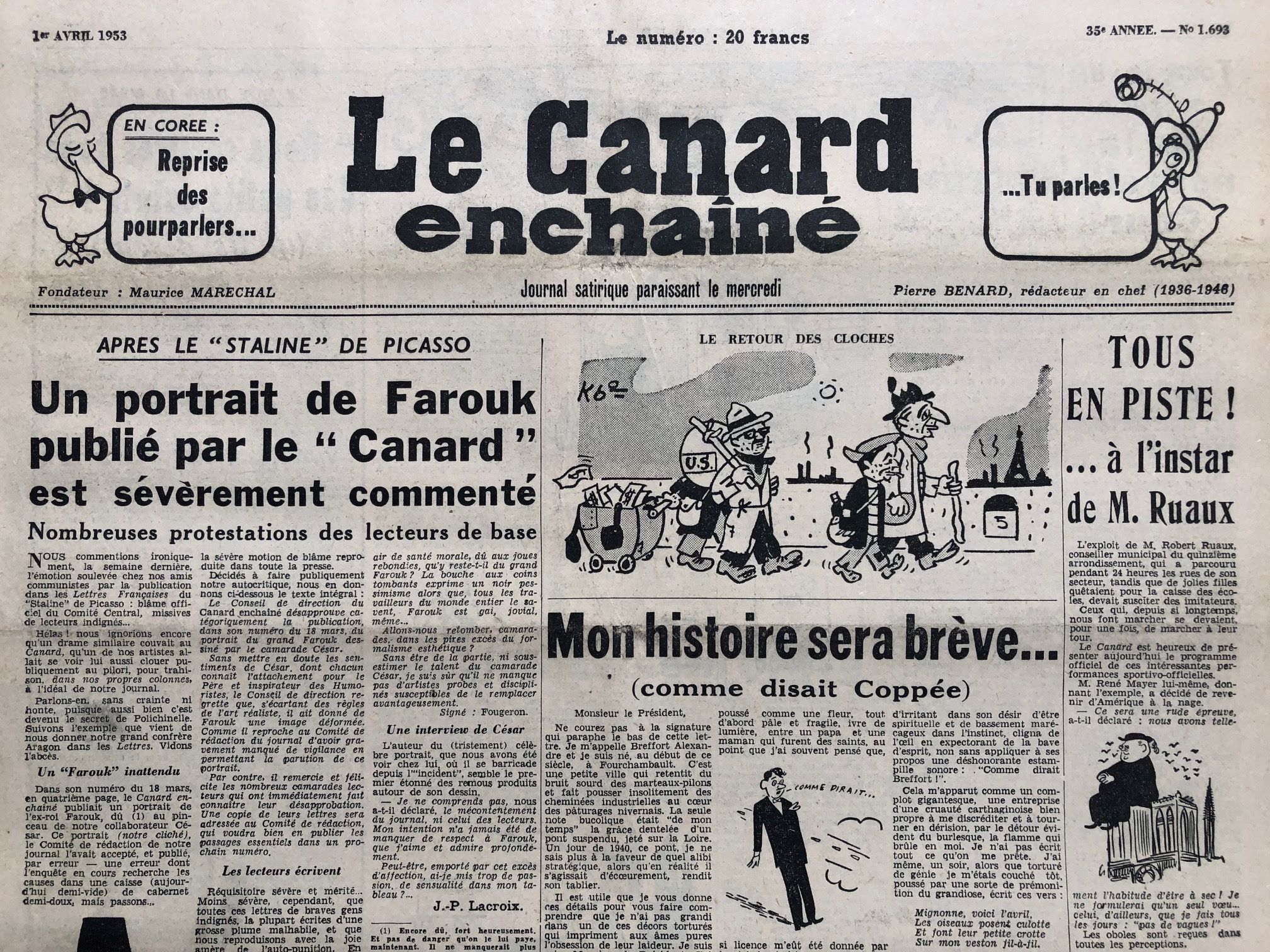 Couac ! | Acheter un Canard | Vente d'Anciens Journaux du Canard Enchaîné. Des Journaux Satiriques de Collection, Historiques & Authentiques de 1916 à 2004 ! | 1693 2