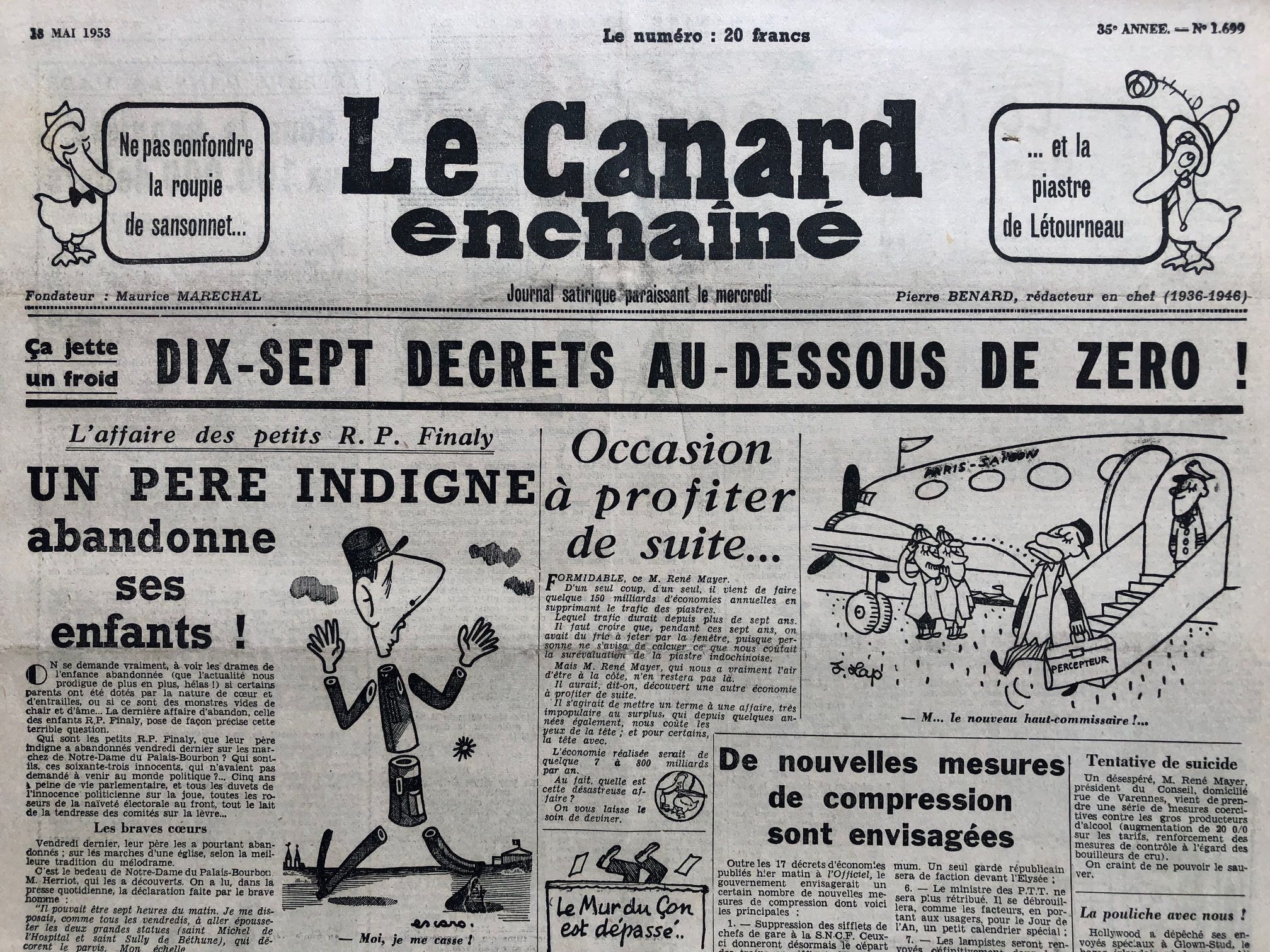 Couac ! | Acheter un Canard | Vente d'Anciens Journaux du Canard Enchaîné. Des Journaux Satiriques de Collection, Historiques & Authentiques de 1916 à 2004 ! | 1699 3