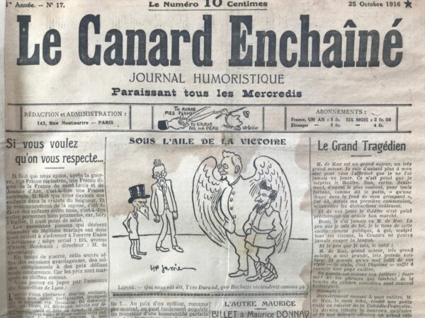 Couac ! | N° 17 du Canard Enchaîné - 25 Octobre 1916 | ancienne trace d'humidité bien visible sur l'image et présente sur les 4 pages | 17 3