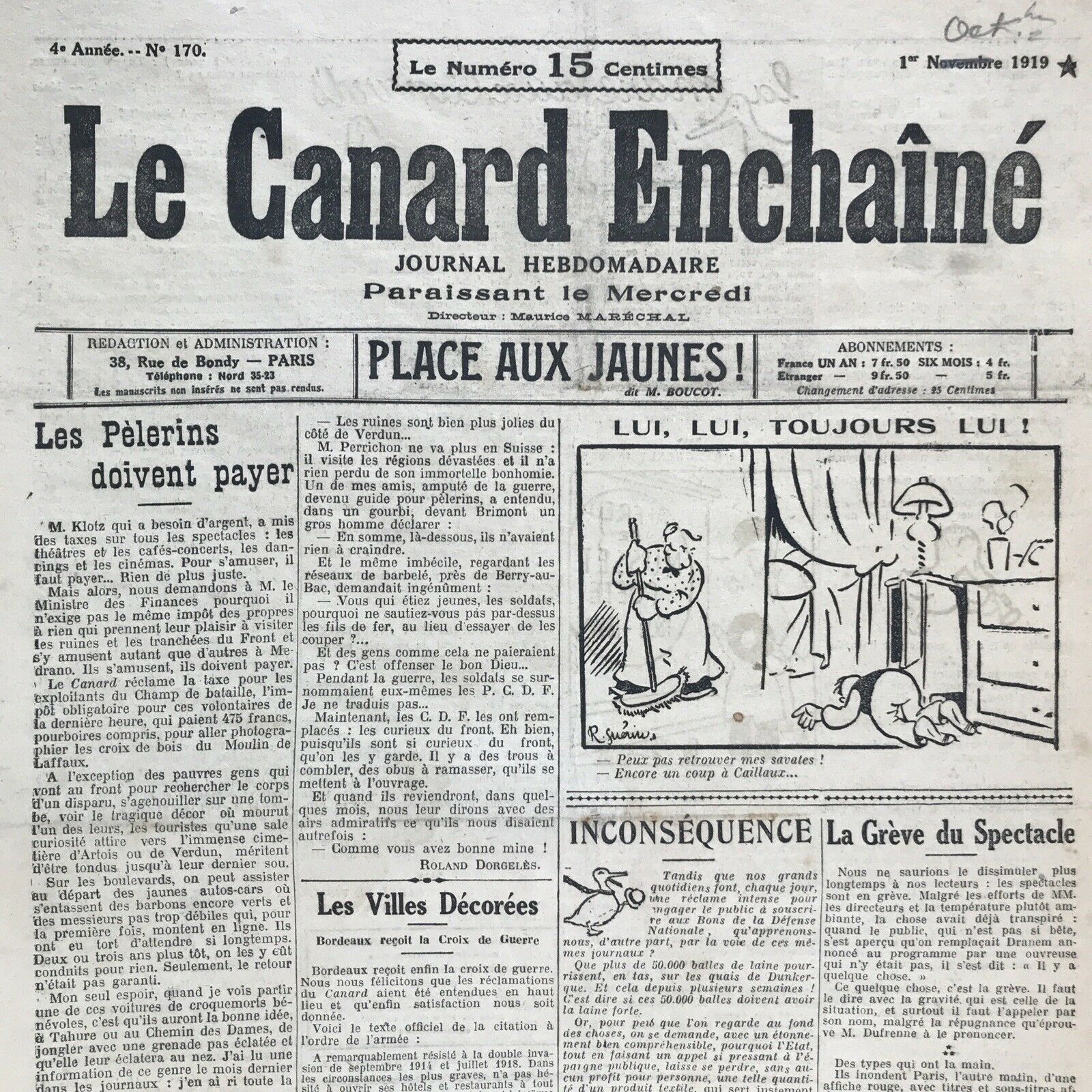 Couac ! | Acheter un Canard | Vente d'Anciens Journaux du Canard Enchaîné. Des Journaux Satiriques de Collection, Historiques & Authentiques de 1916 à 2004 ! | 170