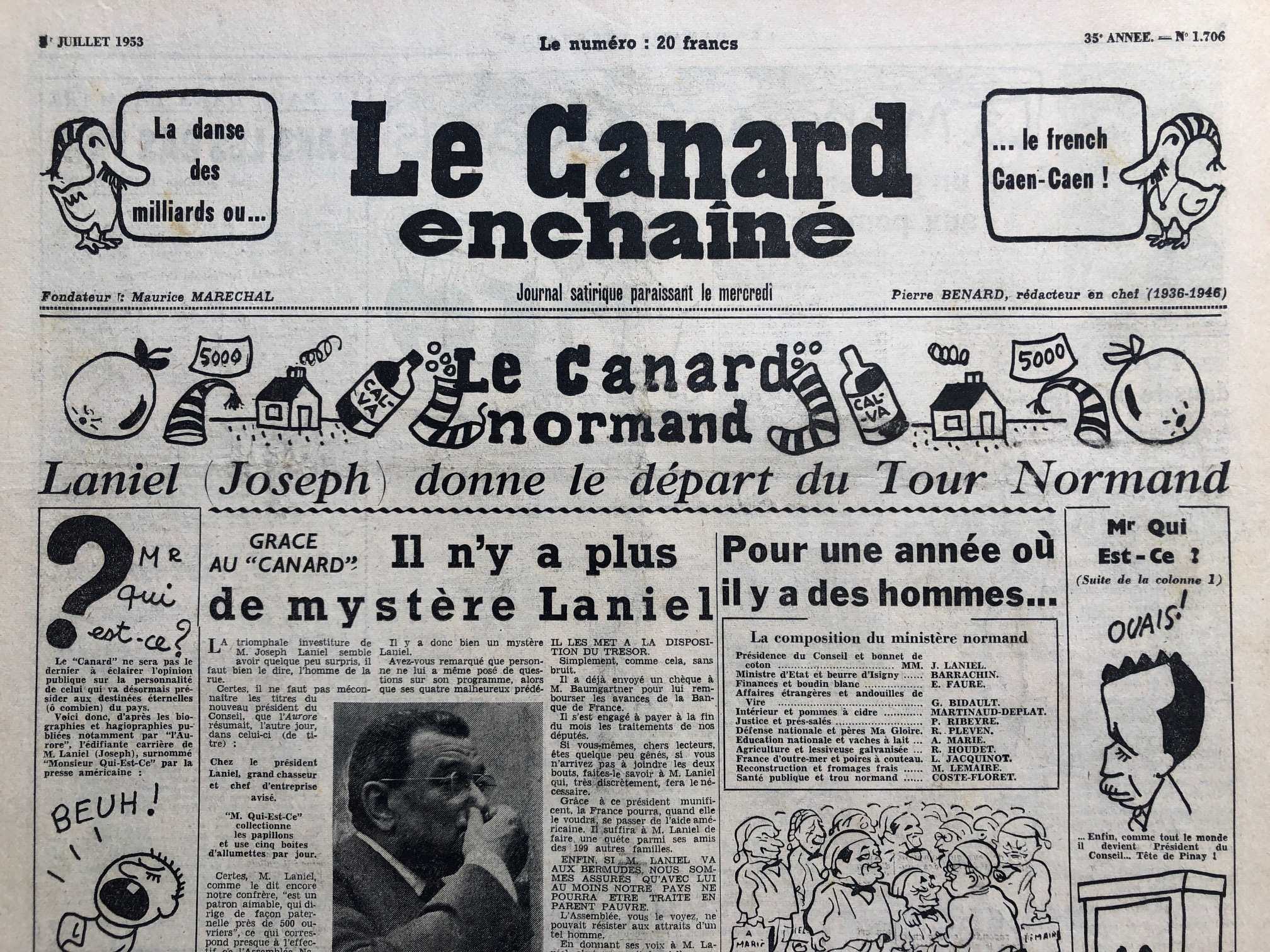 Couac ! | Acheter un Canard | Vente d'Anciens Journaux du Canard Enchaîné. Des Journaux Satiriques de Collection, Historiques & Authentiques de 1916 à 2004 ! | 1706 2