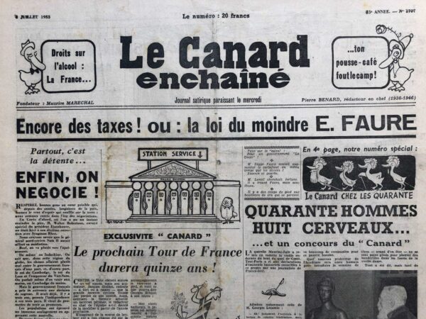 Couac ! | N° 1707 du Canard Enchaîné - 8 Juillet 1953 | La Loi du moindre E. FAURE - Laniel dans la fosse aux gnons - Le "canard" chez les "quarante" ... académiciens - | 1707 3