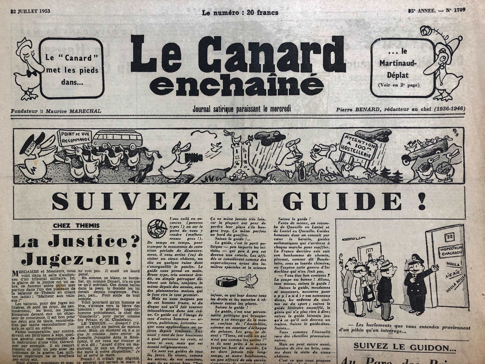 Couac ! | Acheter un Canard | Vente d'Anciens Journaux du Canard Enchaîné. Des Journaux Satiriques de Collection, Historiques & Authentiques de 1916 à 2004 ! | 1709 1