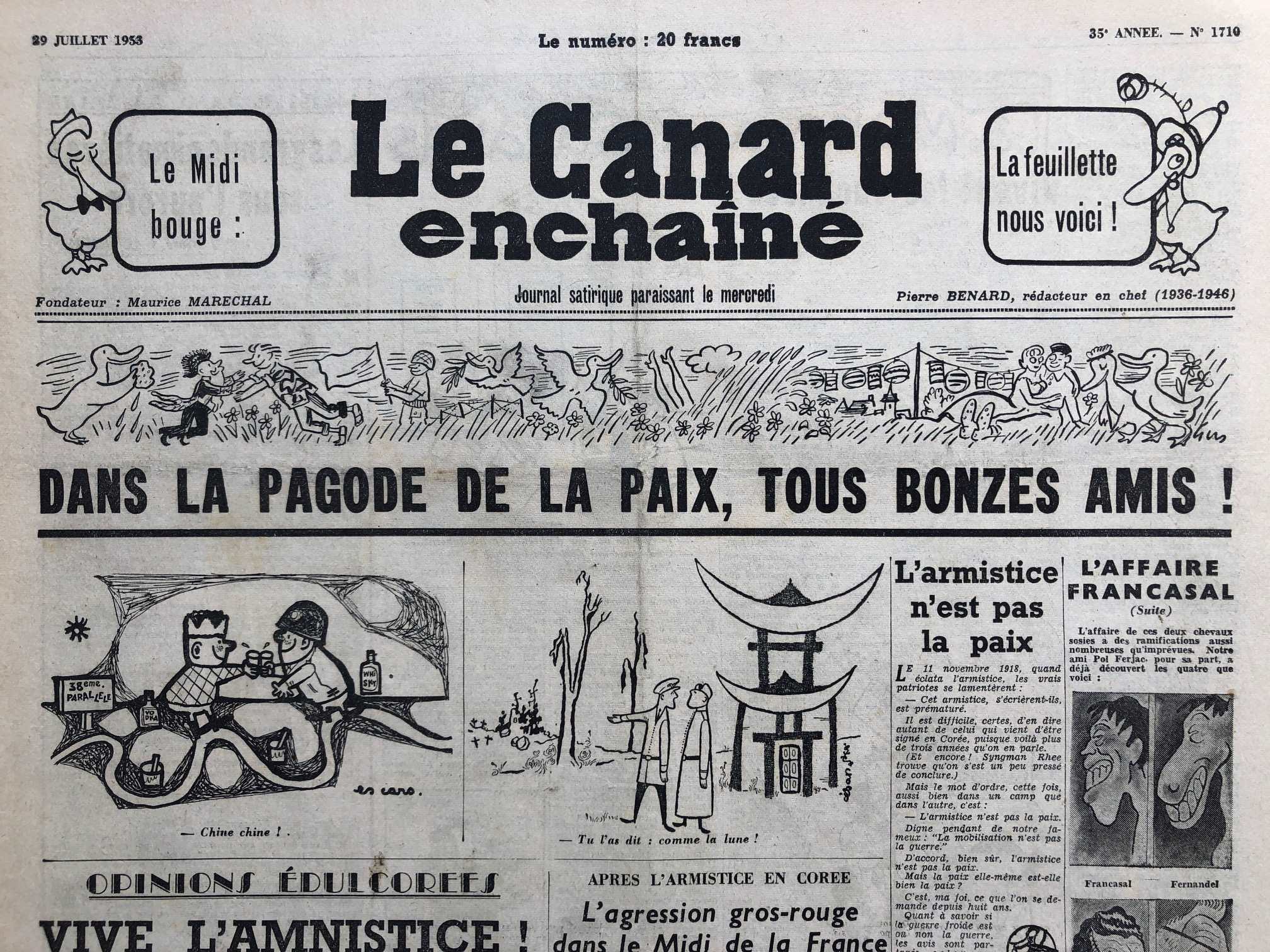 Couac ! | Acheter un Canard | Vente d'Anciens Journaux du Canard Enchaîné. Des Journaux Satiriques de Collection, Historiques & Authentiques de 1916 à 2004 ! | 1710 1