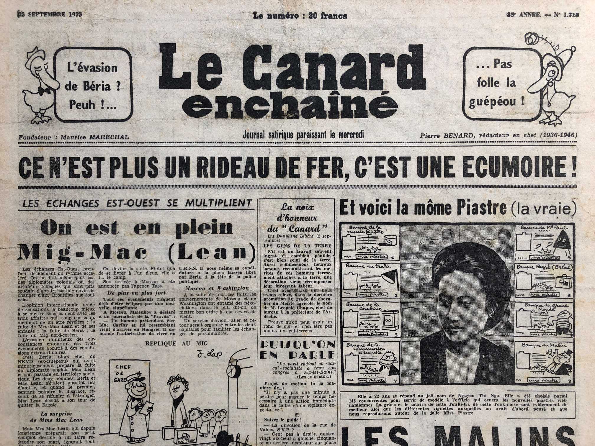 Couac ! | Acheter un Canard | Vente d'Anciens Journaux du Canard Enchaîné. Des Journaux Satiriques de Collection, Historiques & Authentiques de 1916 à 2004 ! | 1718 1