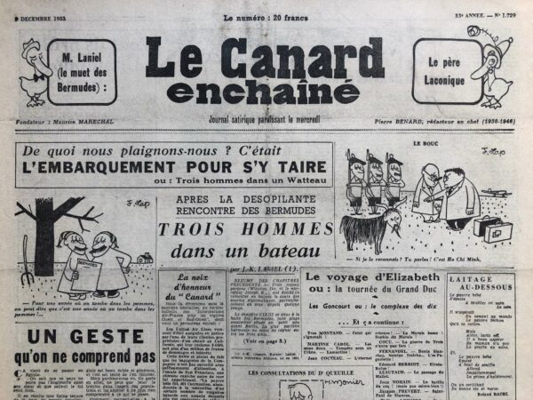 Couac ! | N° 1729 du Canard Enchaîné - 9 Décembre 1953 | Vont-ils bruler Unamuno ? par Morvan Lebesque - Au cinéma: Stalag 17 Billy Wilder | 1729 1