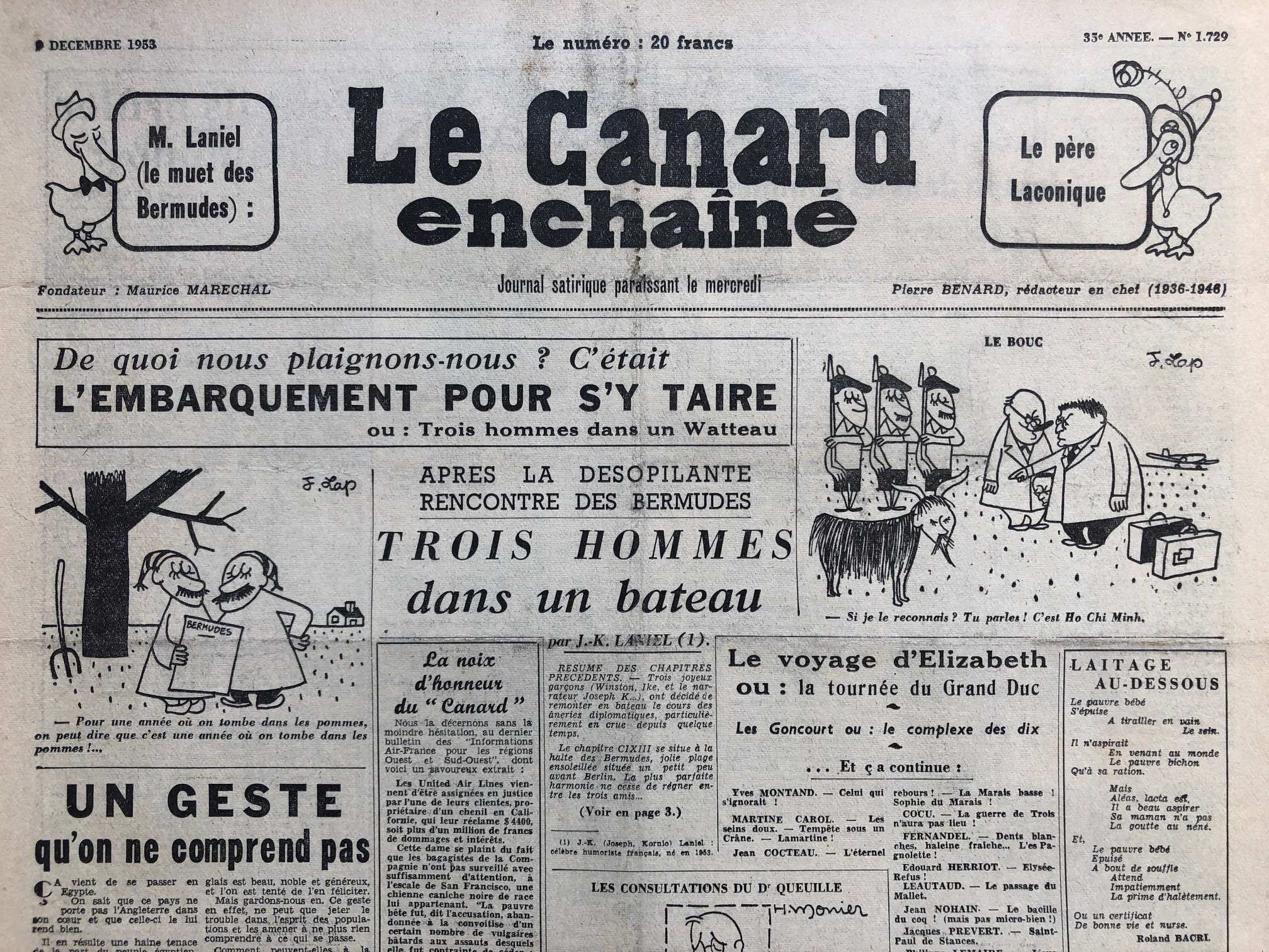 Couac ! | Acheter un Canard | Vente d'Anciens Journaux du Canard Enchaîné. Des Journaux Satiriques de Collection, Historiques & Authentiques de 1916 à 2004 ! | 1729 1